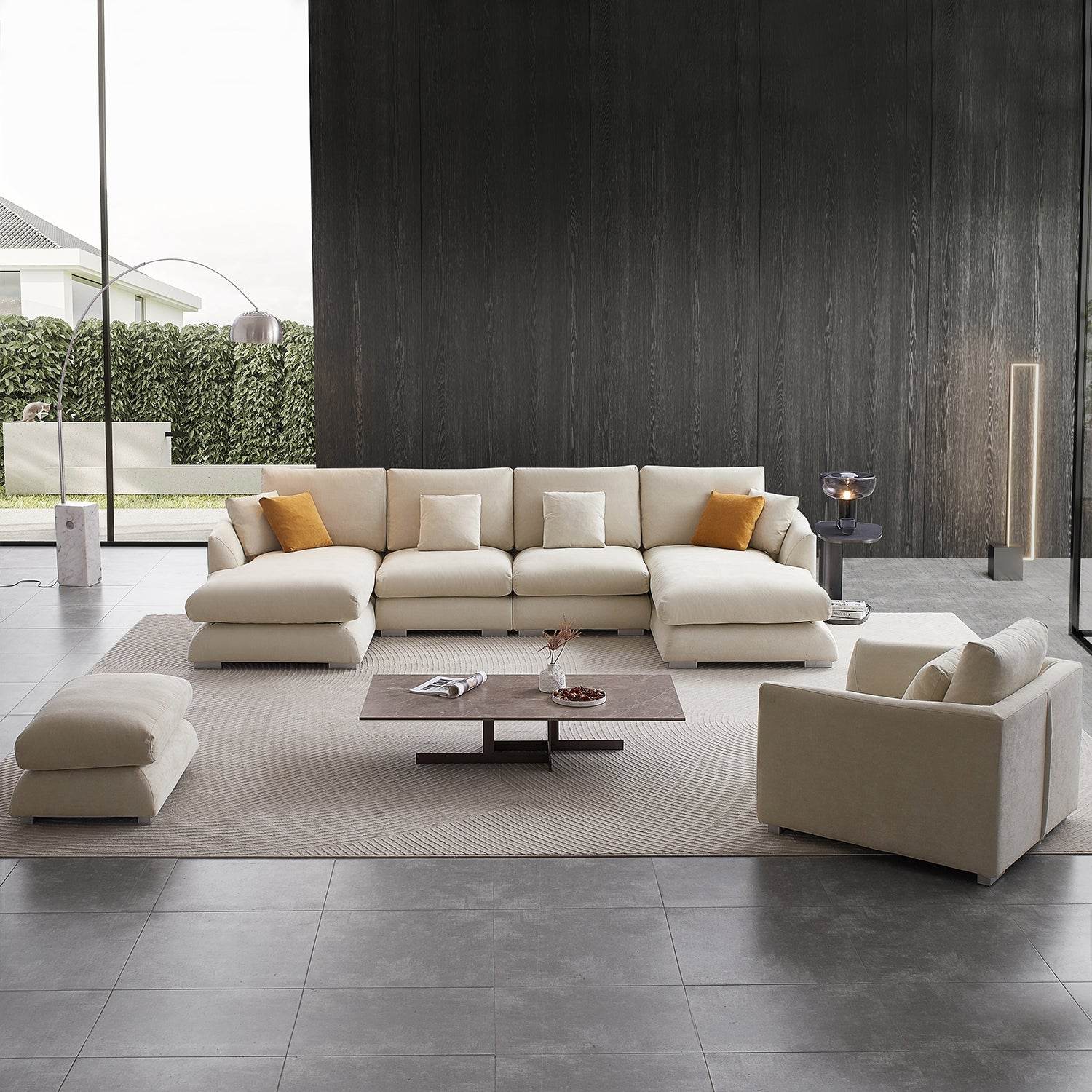 Feathers U Sectional Room Set - Valyouweho