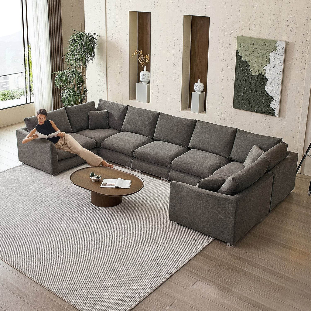 Feathers U-Sectional - Valyouweho