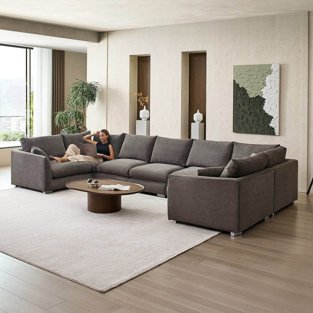 Feathers U-Sectional - Valyouweho