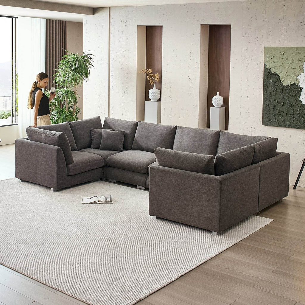 Feathers U-Sectional - Valyouweho