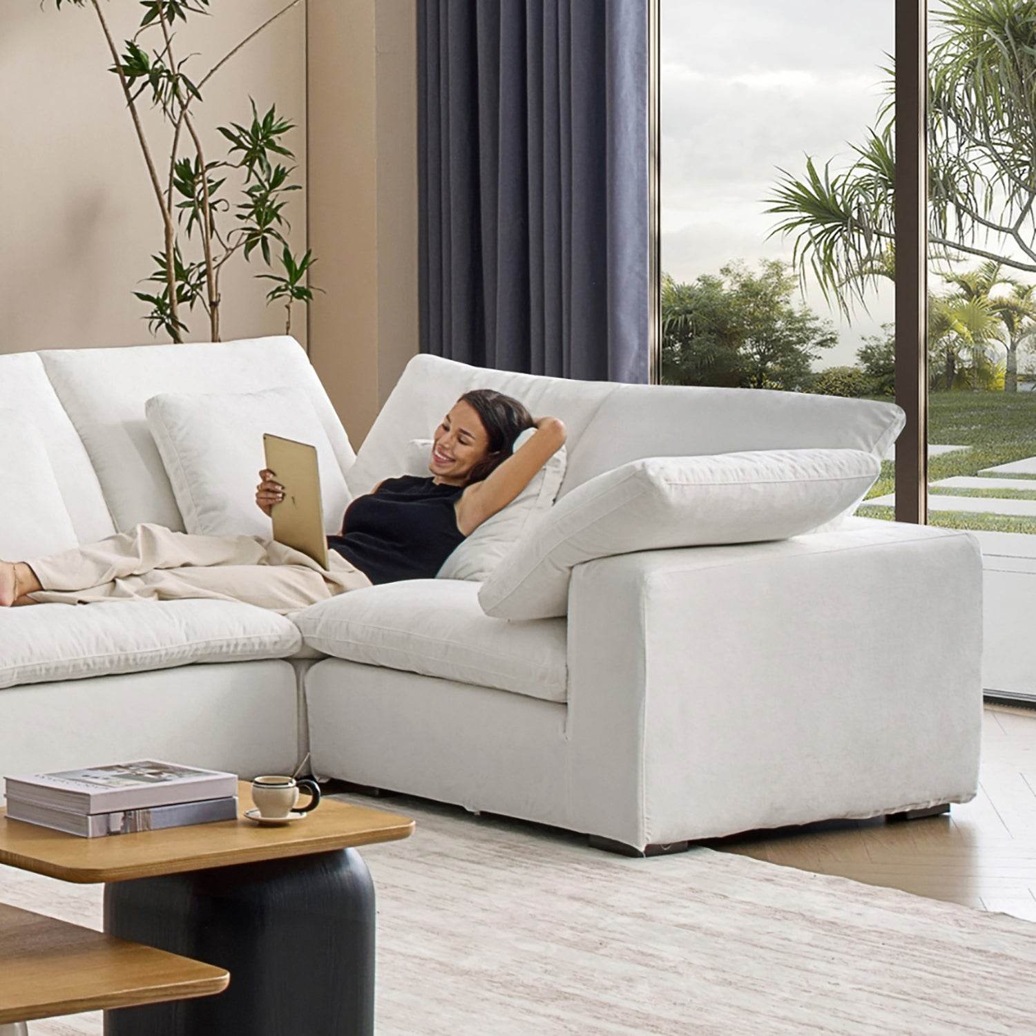 Malibu Cloud U Closed Sectional - Valyouweho