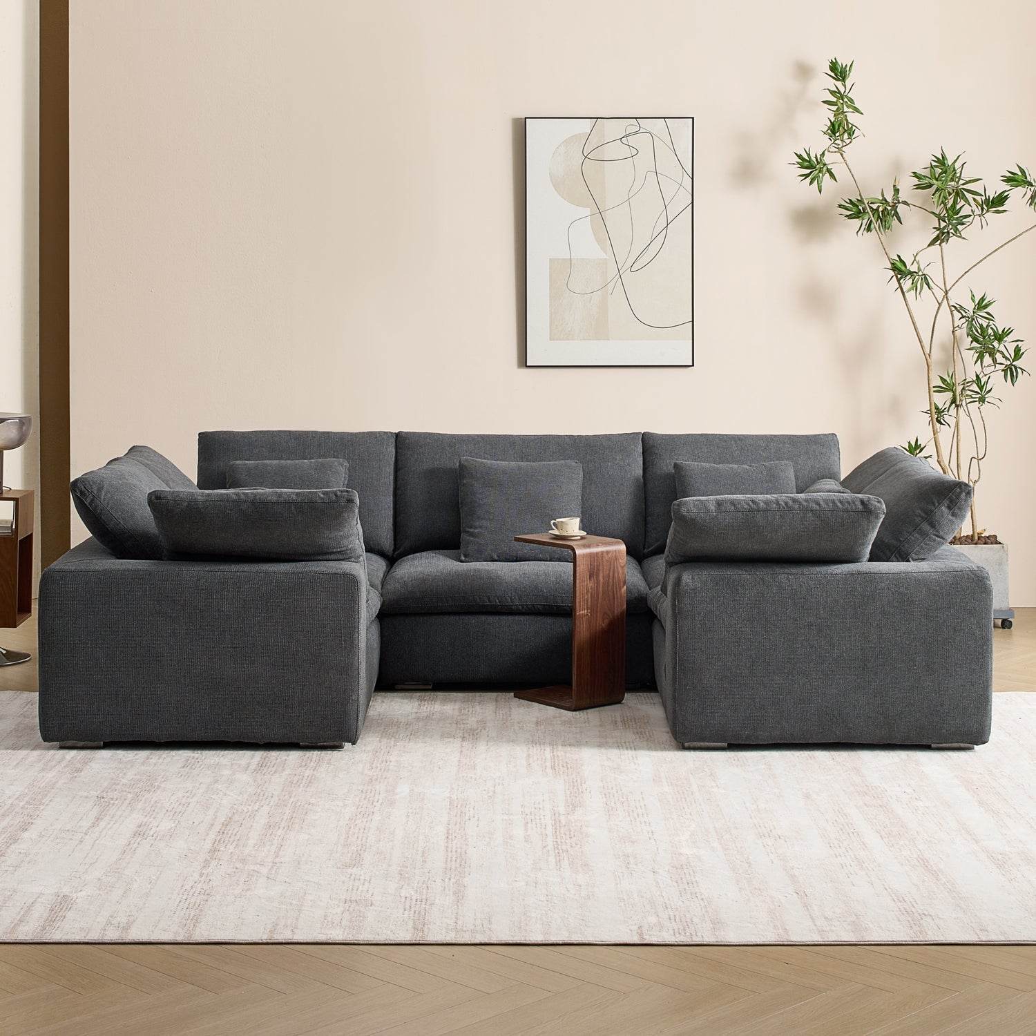 Malibu Cloud U Closed Sectional - Valyouweho