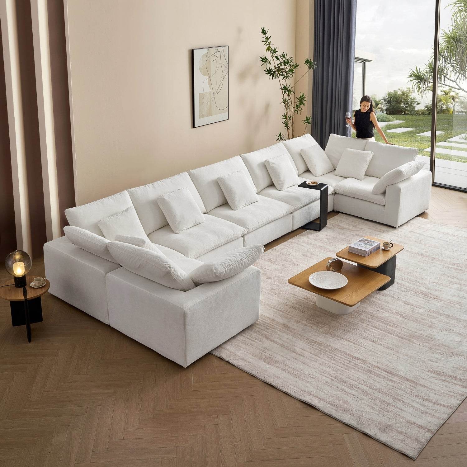Malibu Cloud U Closed Sectional - Valyouweho