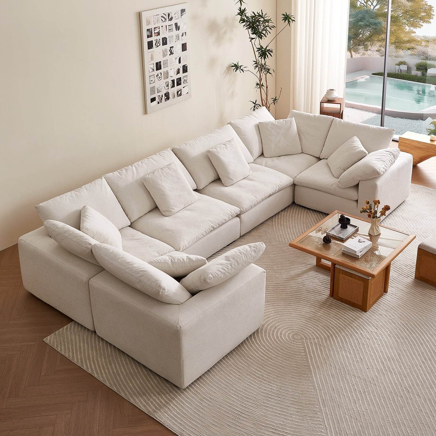 Malibu Cloud U Closed Sectional - Valyouweho