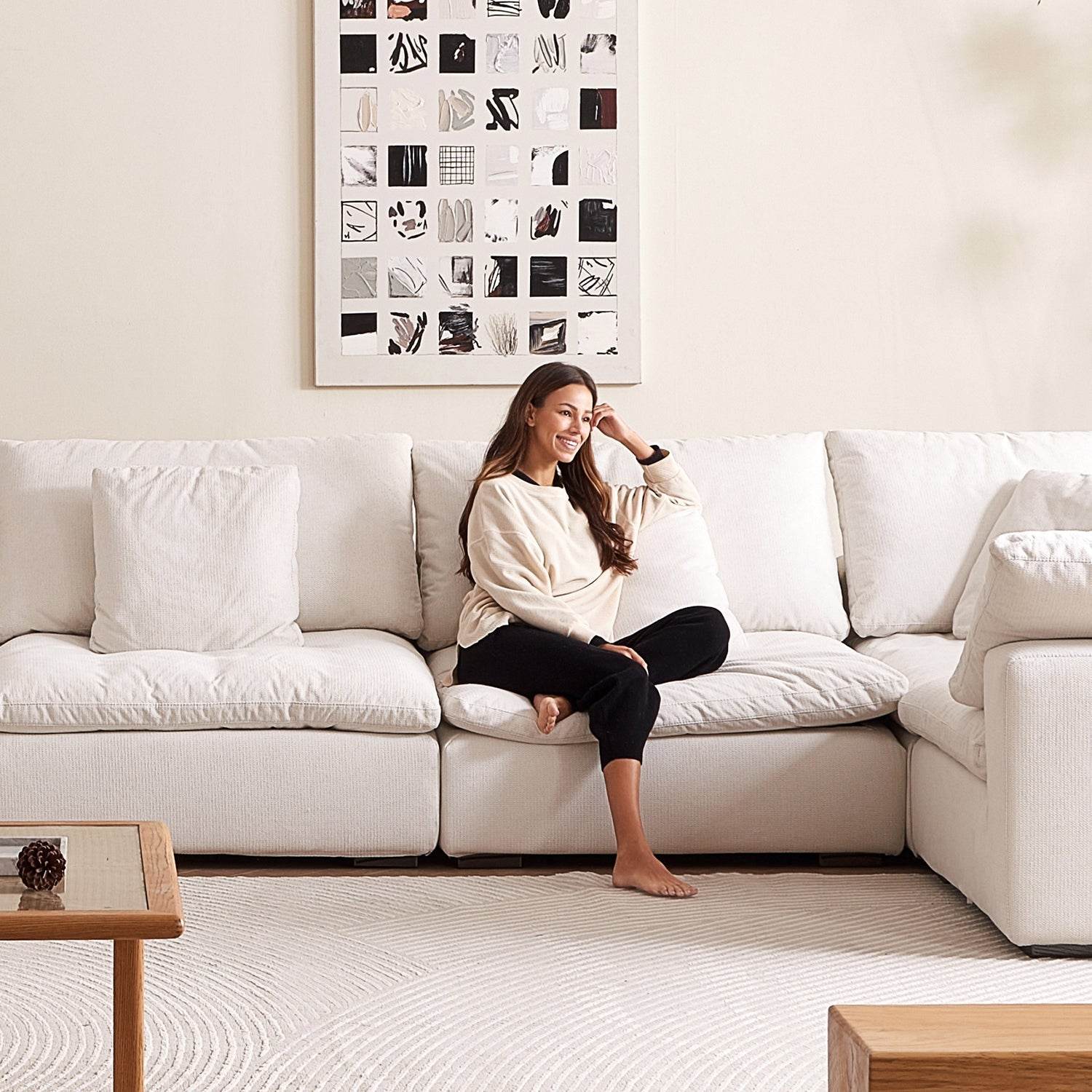 Malibu Cloud U Closed Sectional - Valyouweho