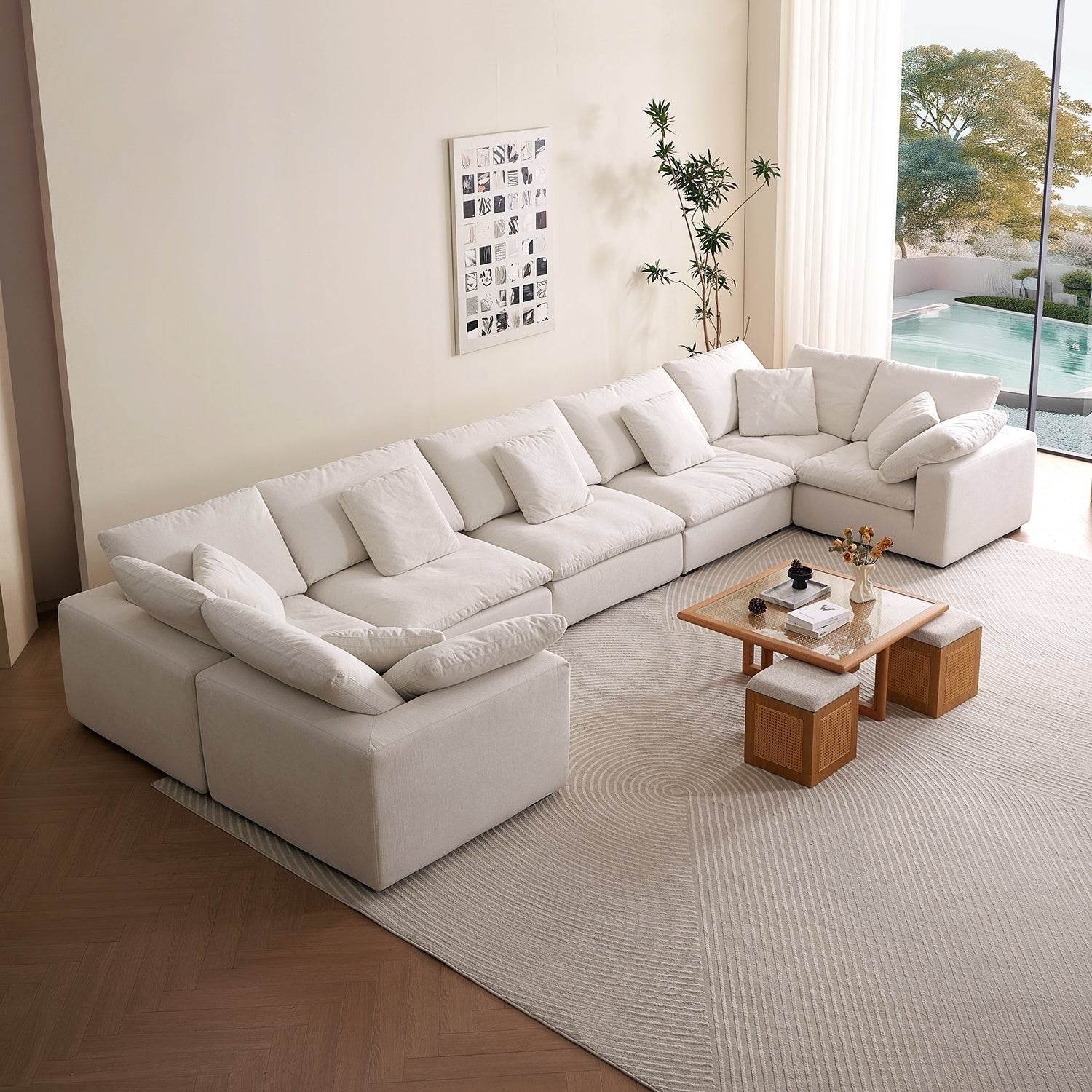 Malibu Cloud U Closed Sectional - Valyouweho