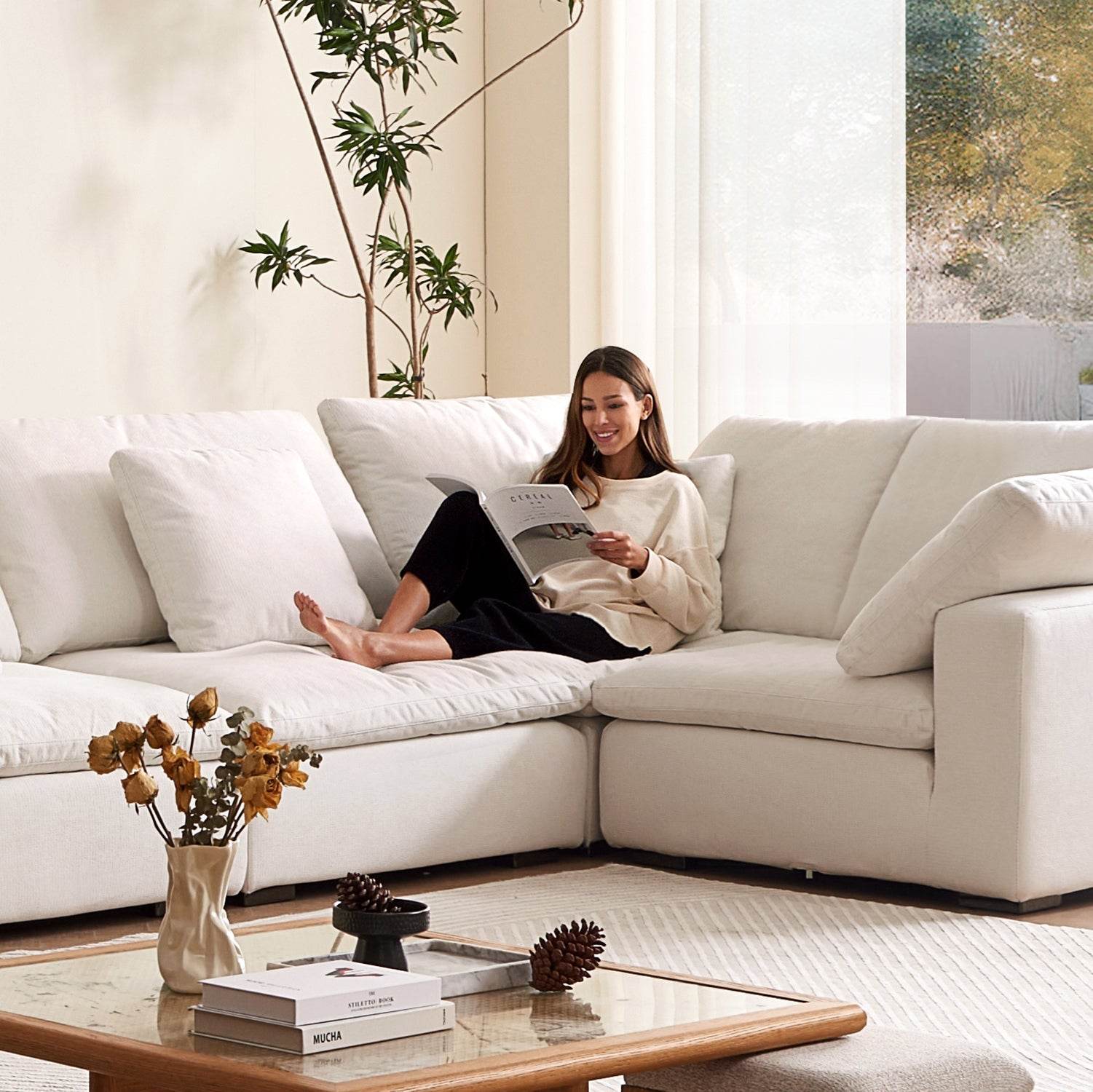 Malibu Cloud U Closed Sectional - Valyouweho