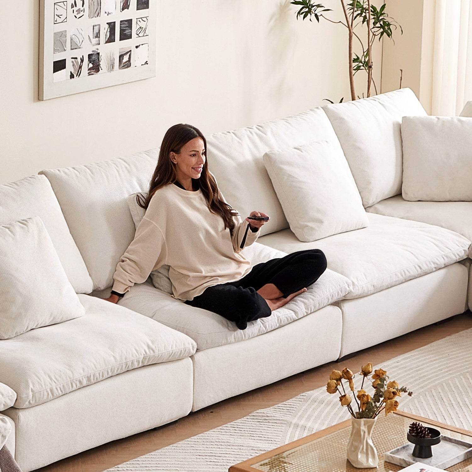 Malibu Cloud U Closed Sectional - Valyouweho