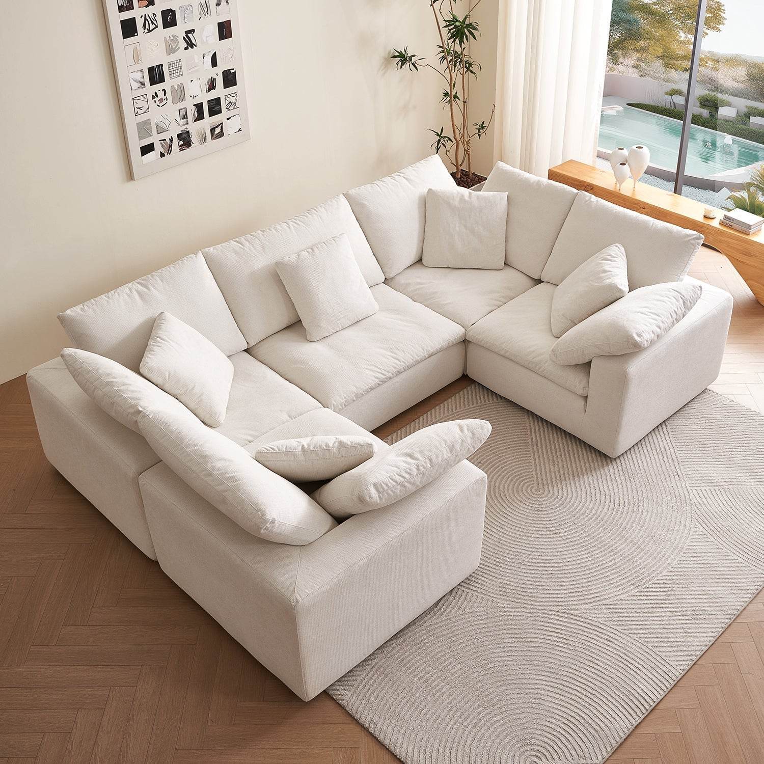 Malibu Cloud U Closed Sectional - Valyouweho