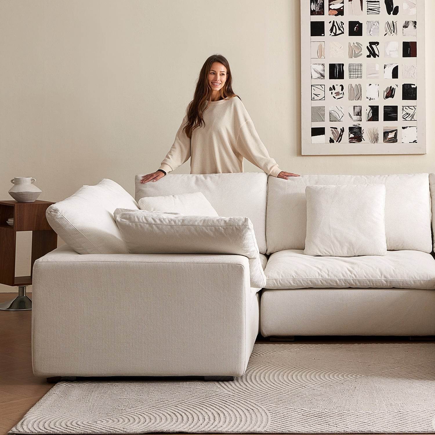 Malibu Cloud U Closed Sectional - Valyouweho