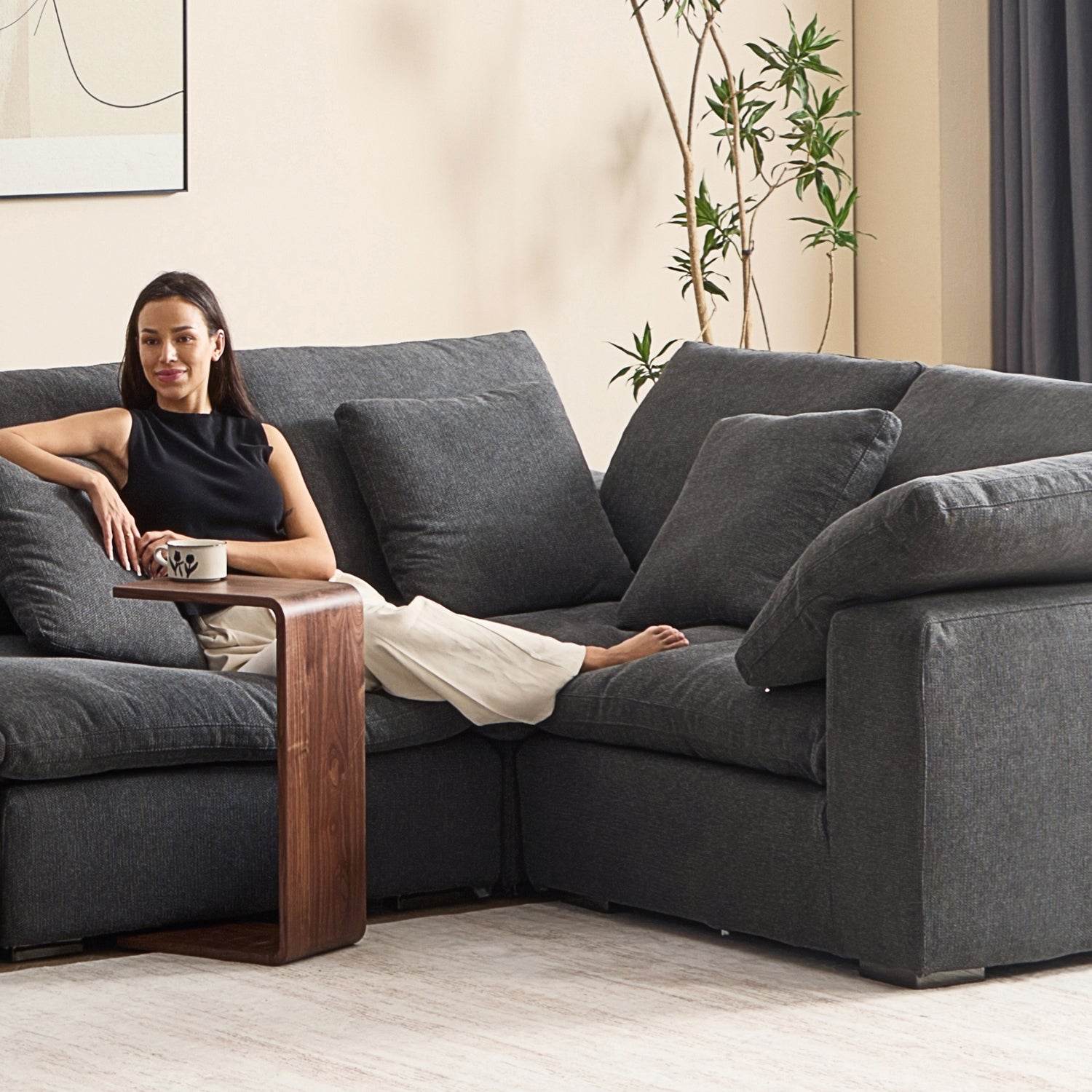 Malibu Cloud U Closed Sectional - Valyouweho