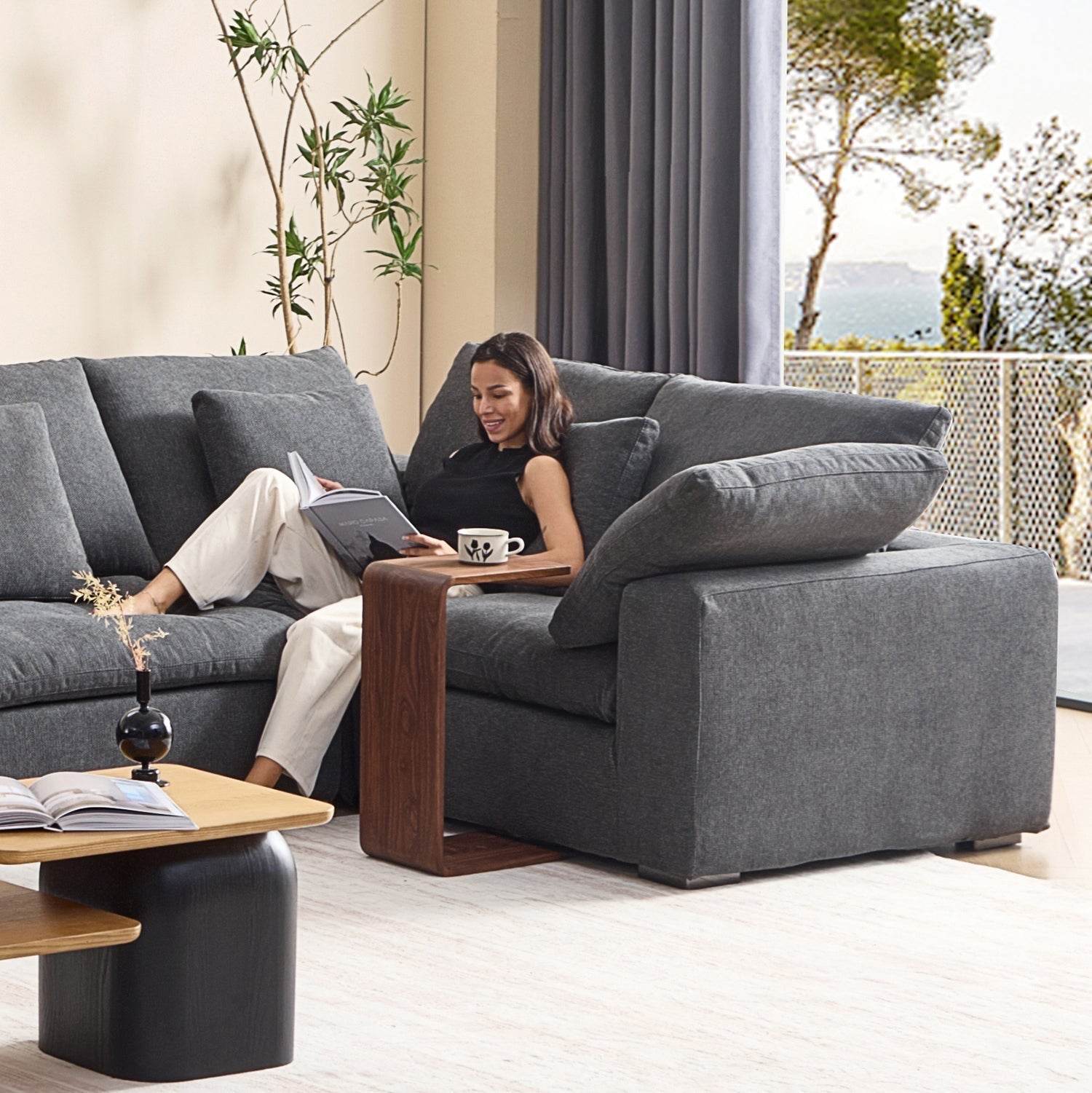 Malibu Cloud U Closed Sectional - Valyouweho