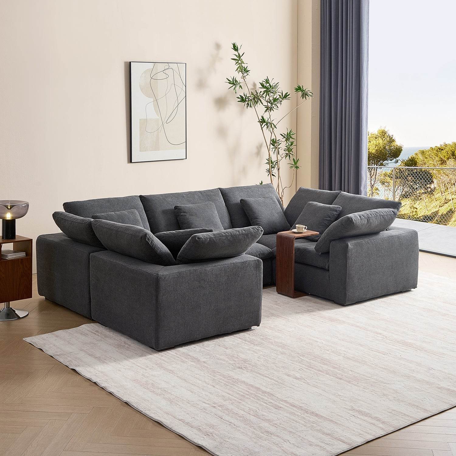 Malibu Cloud U Closed Sectional - Valyouweho