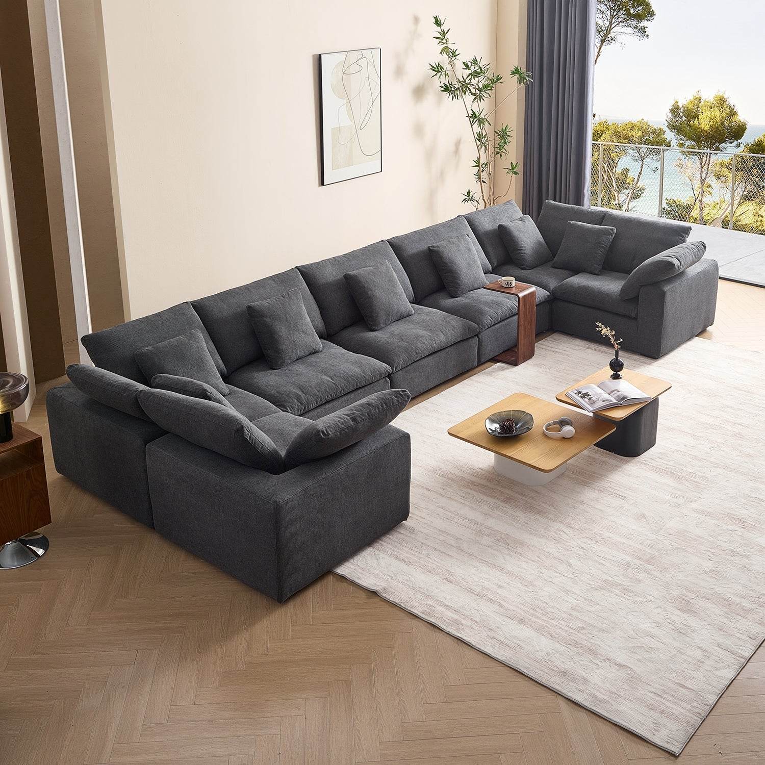 Malibu Cloud U Closed Sectional - Valyouweho