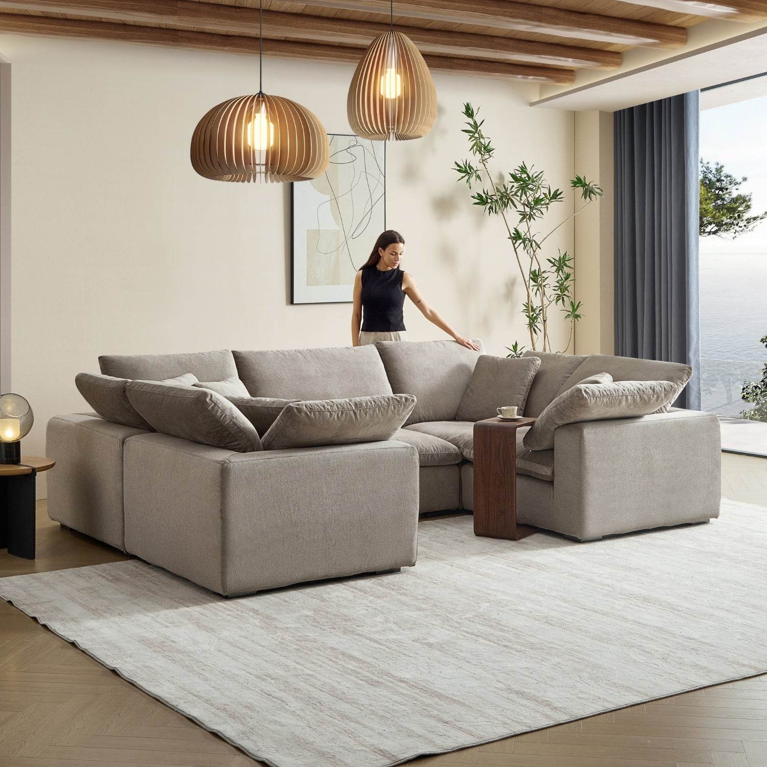 Malibu Cloud U Closed Sectional - Valyouweho