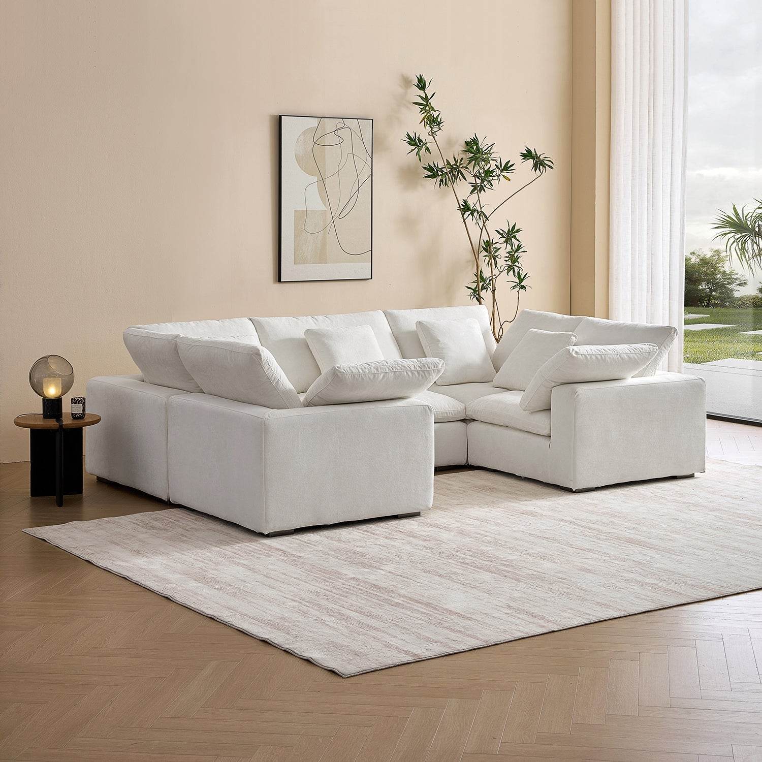 Malibu Cloud U Closed Sectional - Valyouweho