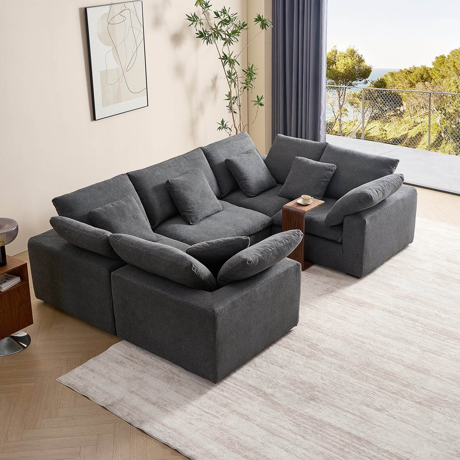 Malibu Cloud U Closed Sectional - Valyouweho