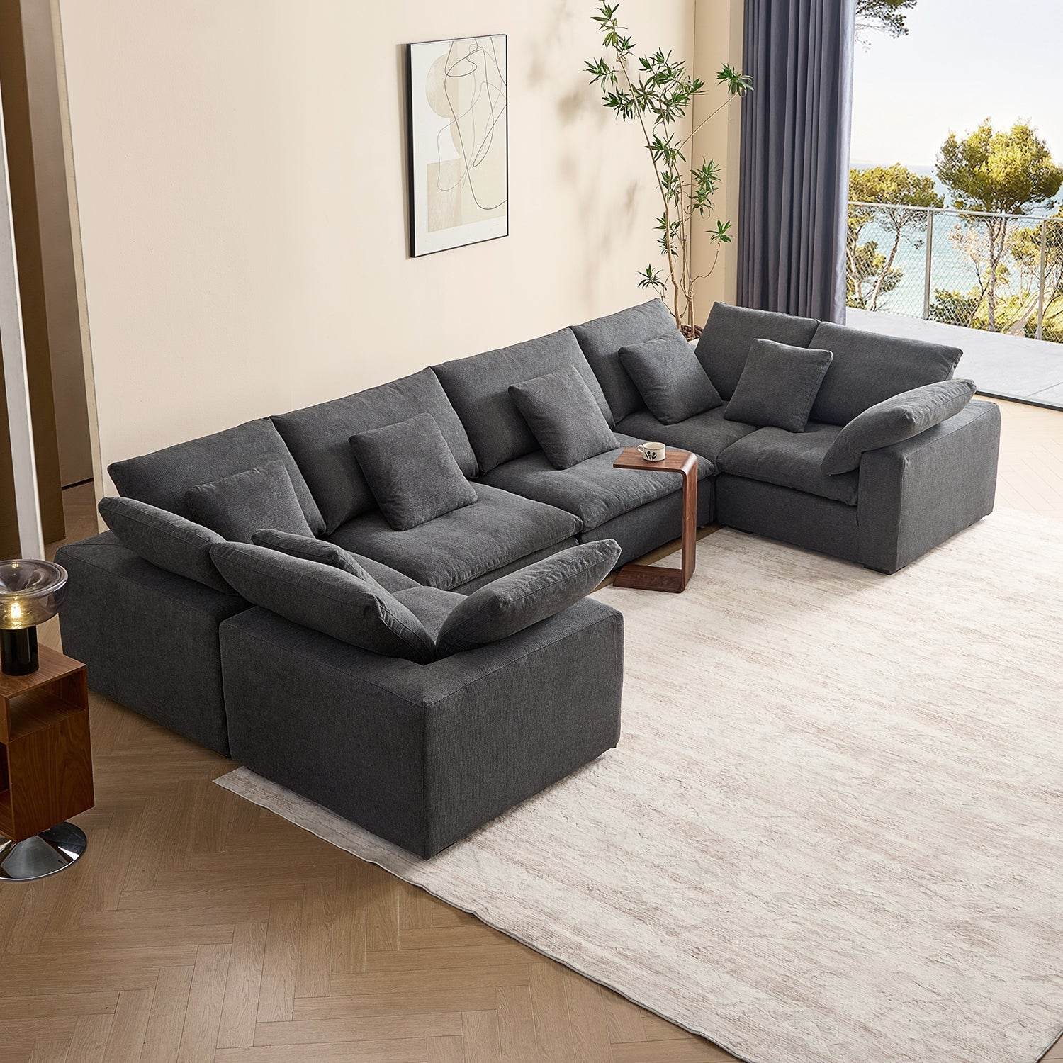 Malibu Cloud U Closed Sectional - Valyouweho