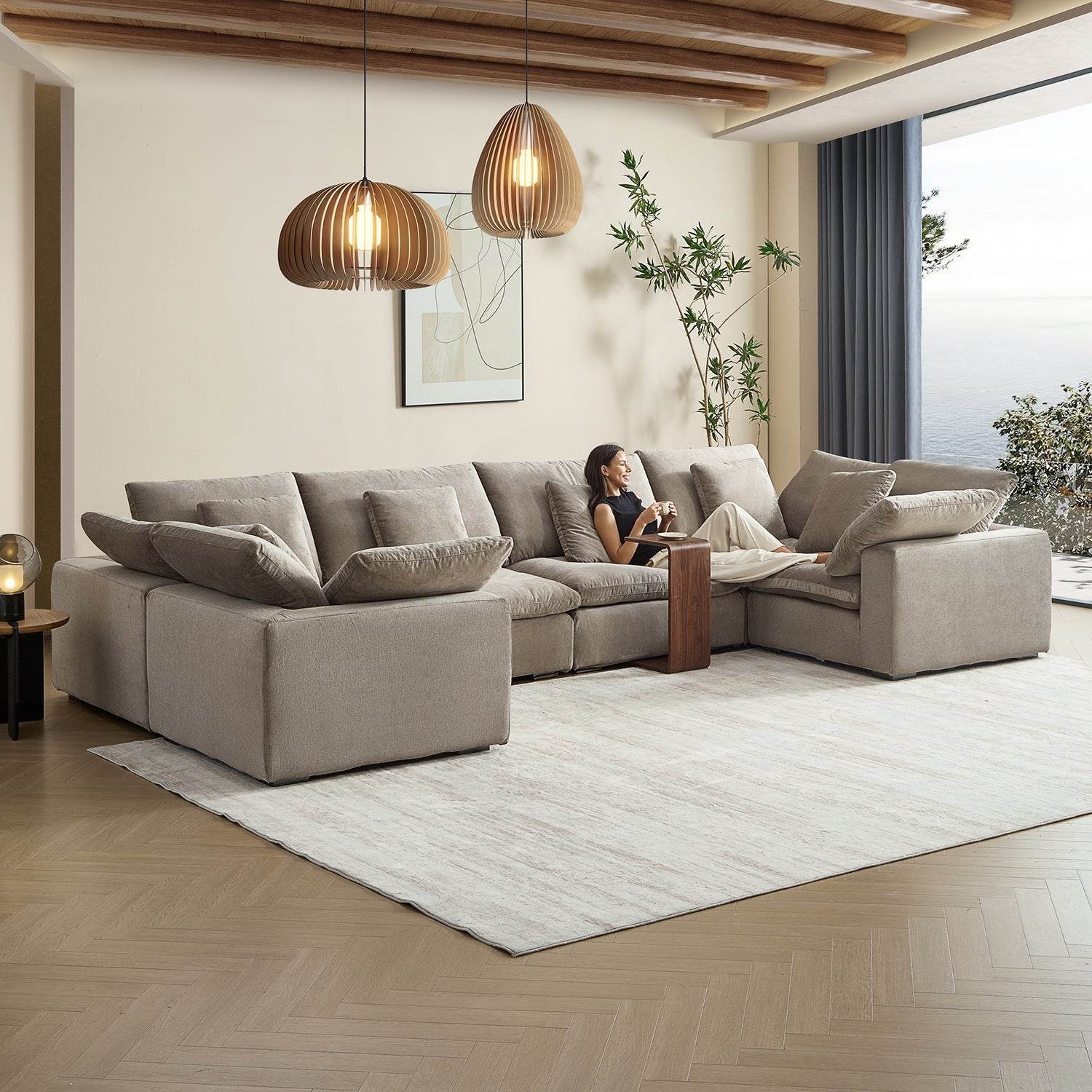 Malibu Cloud U Closed Sectional - Valyouweho