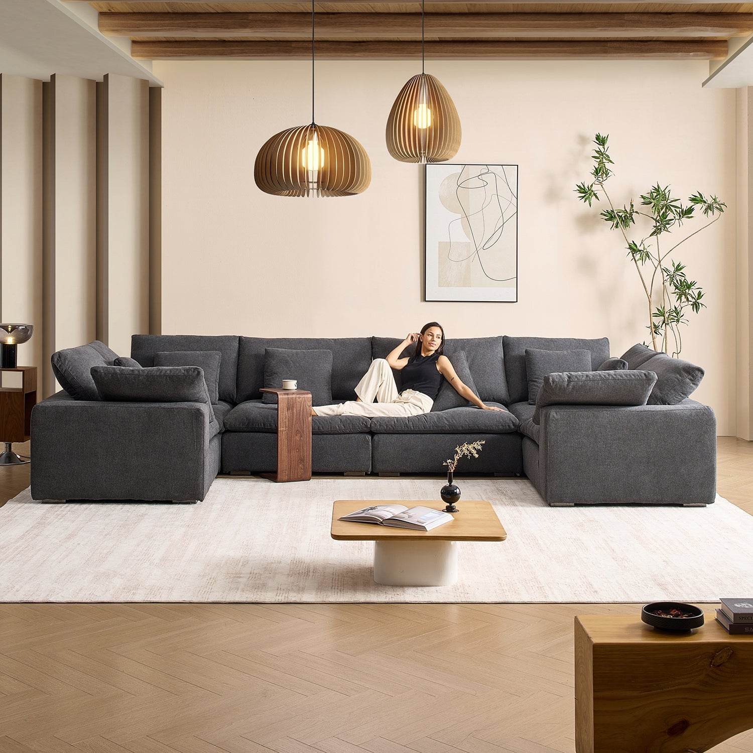 Malibu Cloud U Closed Sectional - Valyouweho
