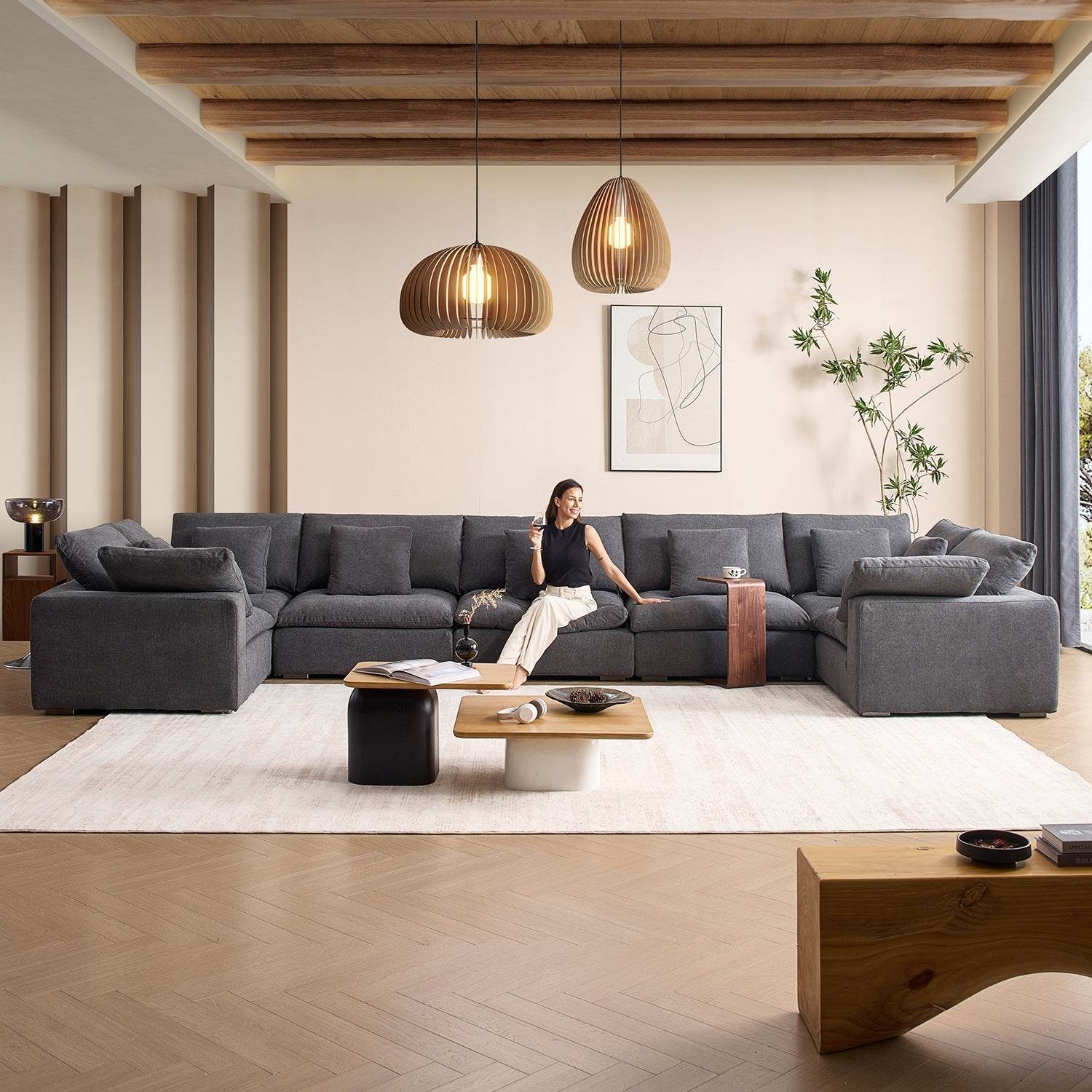 Malibu Cloud U Closed Sectional - Valyouweho