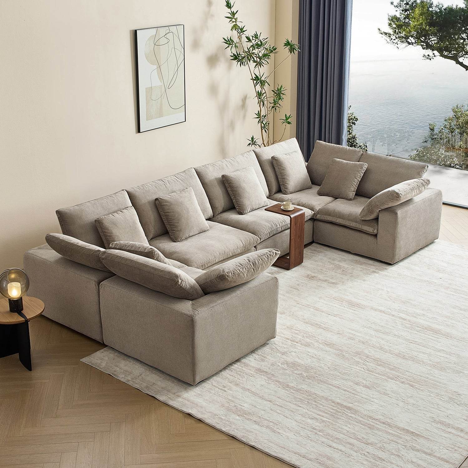 Malibu Cloud U Closed Sectional - Valyouweho