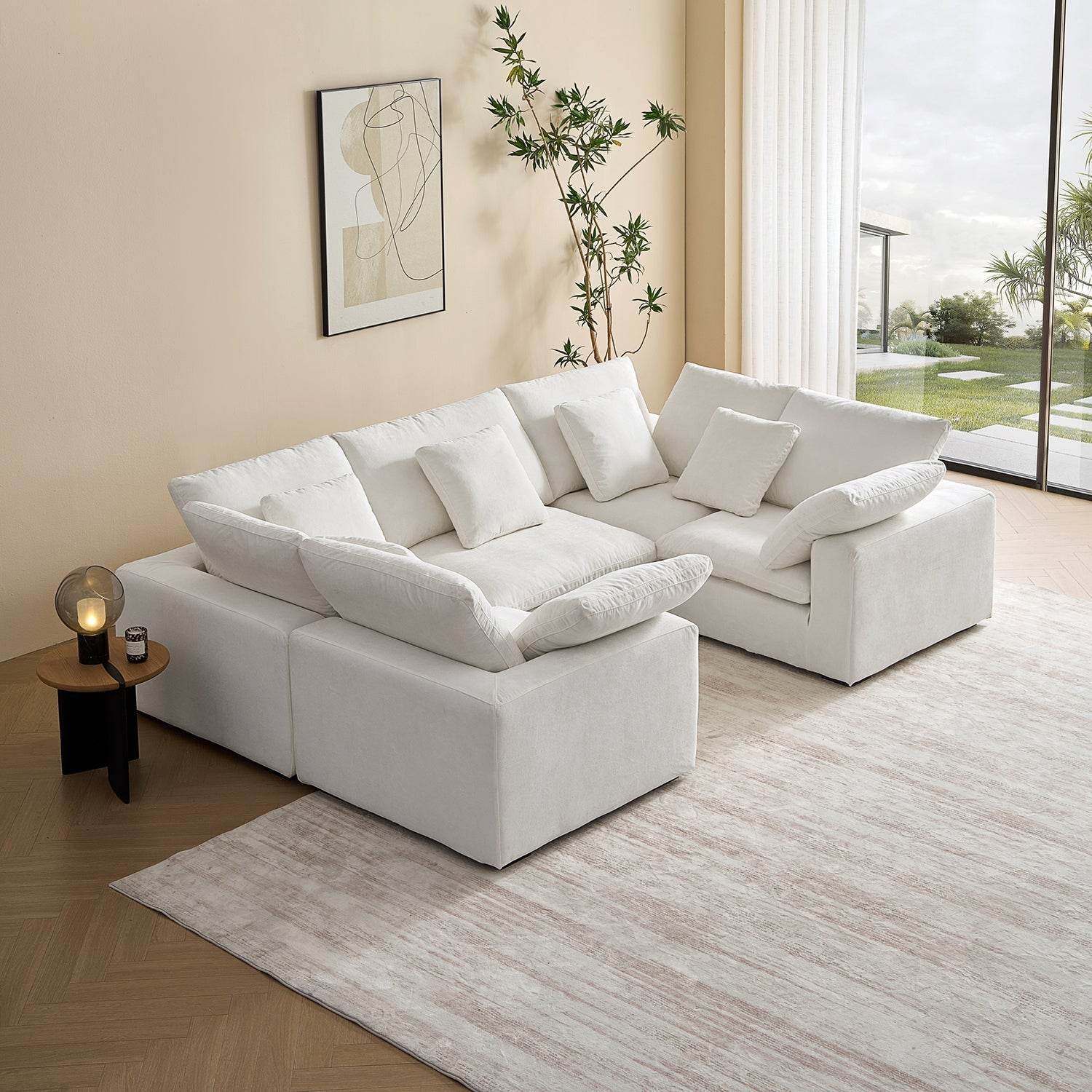 Malibu Cloud U Closed Sectional - Valyouweho