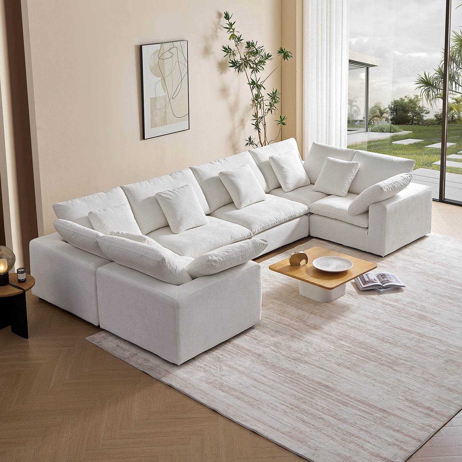Malibu Cloud U Closed Sectional - Valyouweho