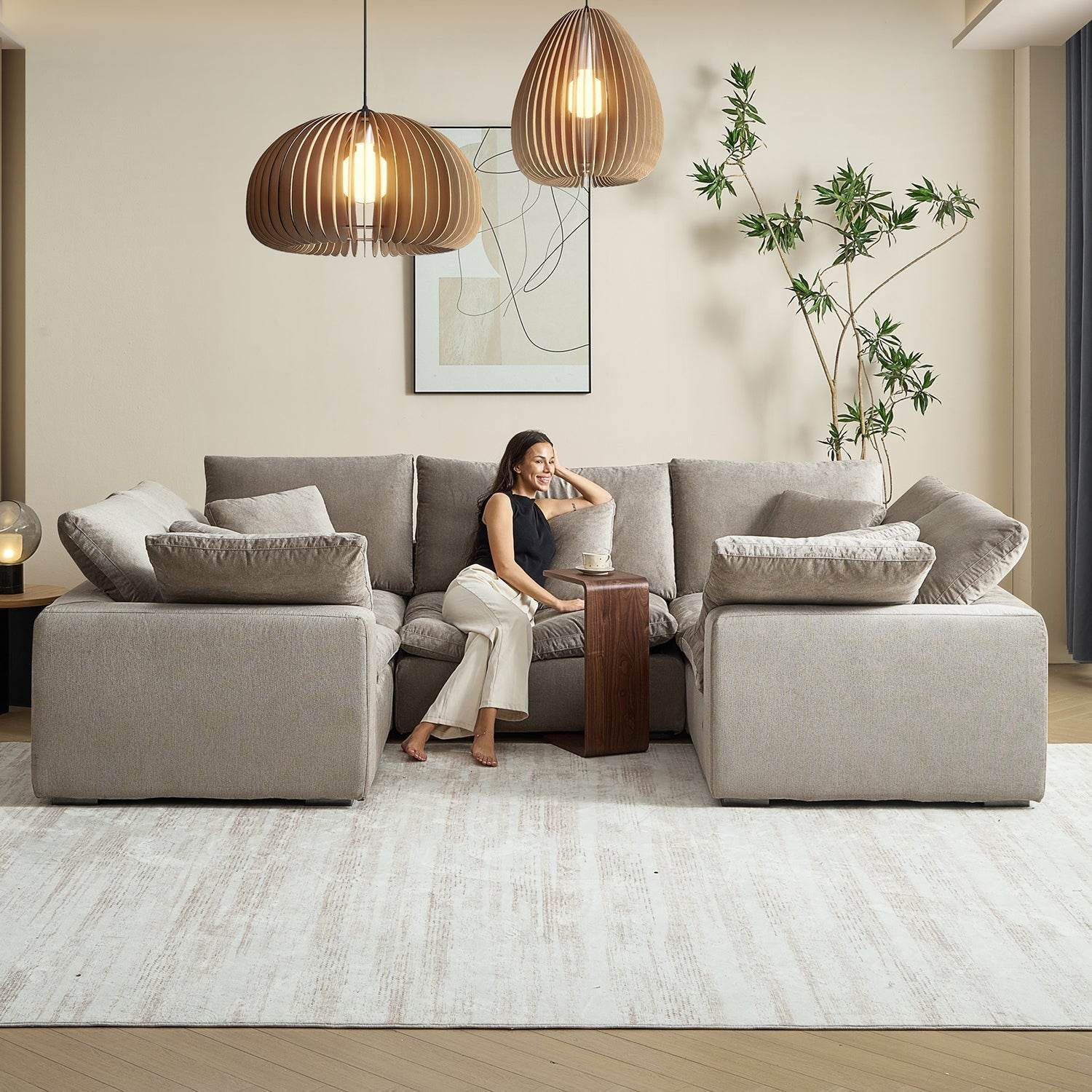 Malibu Cloud U Closed Sectional - Valyouweho
