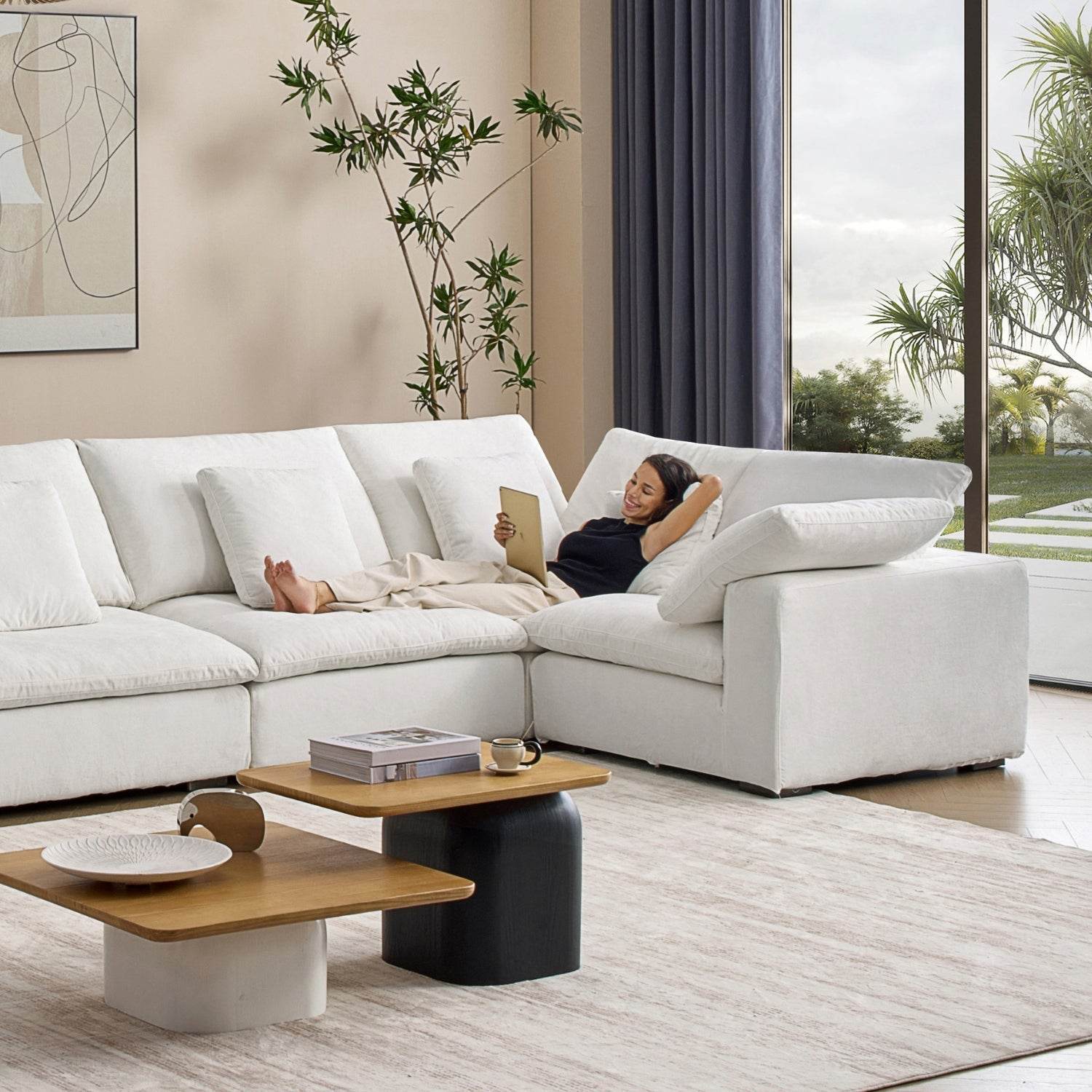 Malibu Cloud U Closed Sectional - Valyouweho