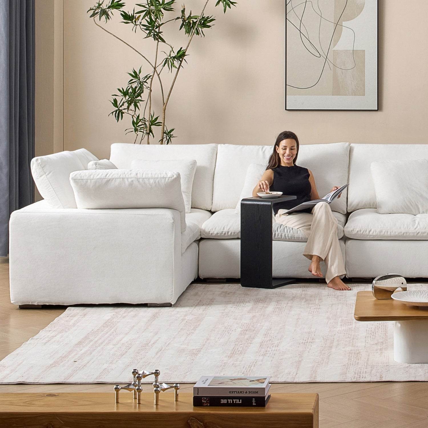 Malibu Cloud U Closed Sectional - Valyouweho