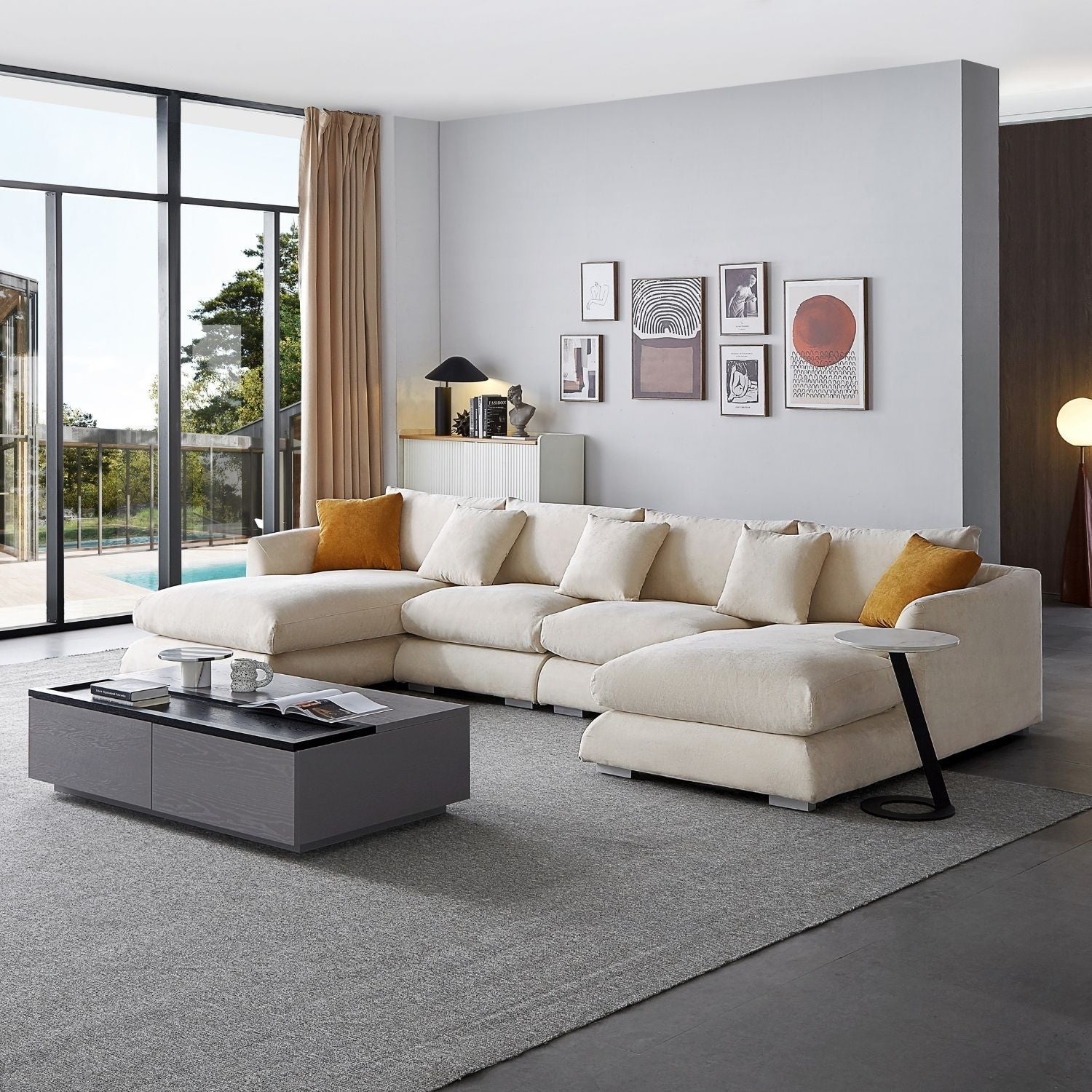 Feathers U-Sectional Sofa Mario Capasa