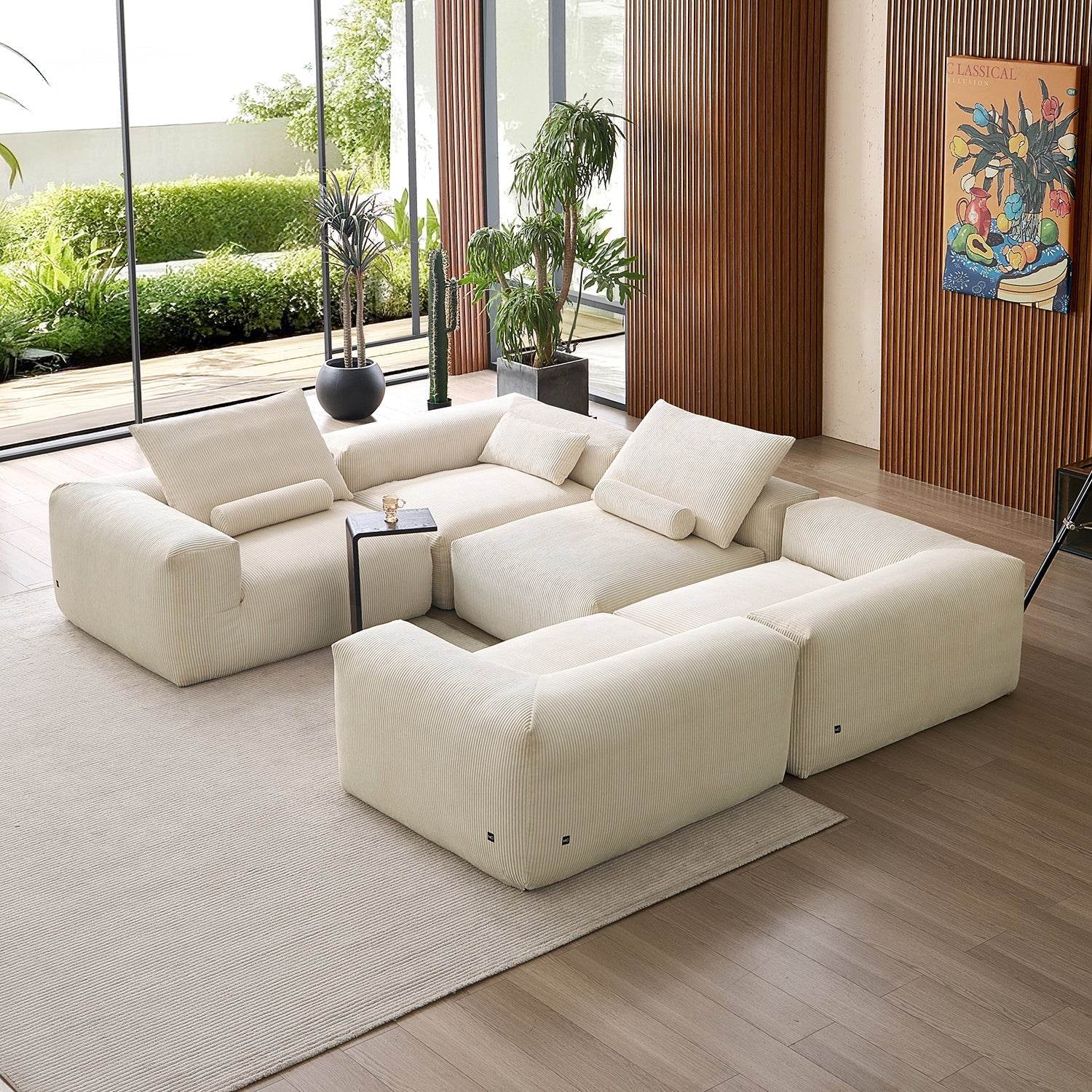 Mellow Extra Deep Closed U Sectional - Valyouweho