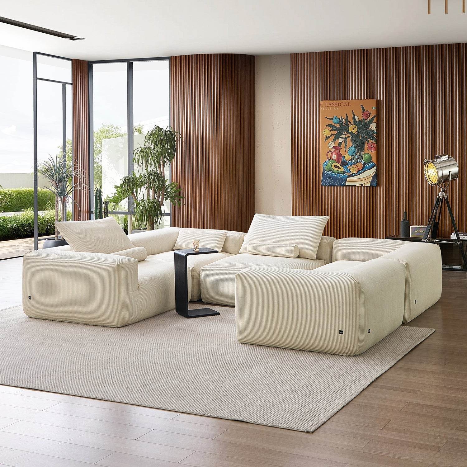 Mellow Extra Deep Closed U Sectional - Valyouweho