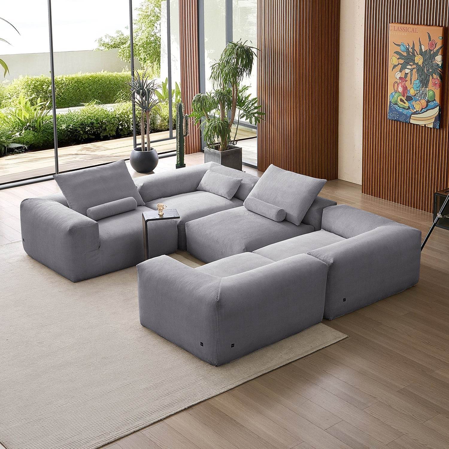 Mellow Extra Deep Closed U Sectional - Valyouweho