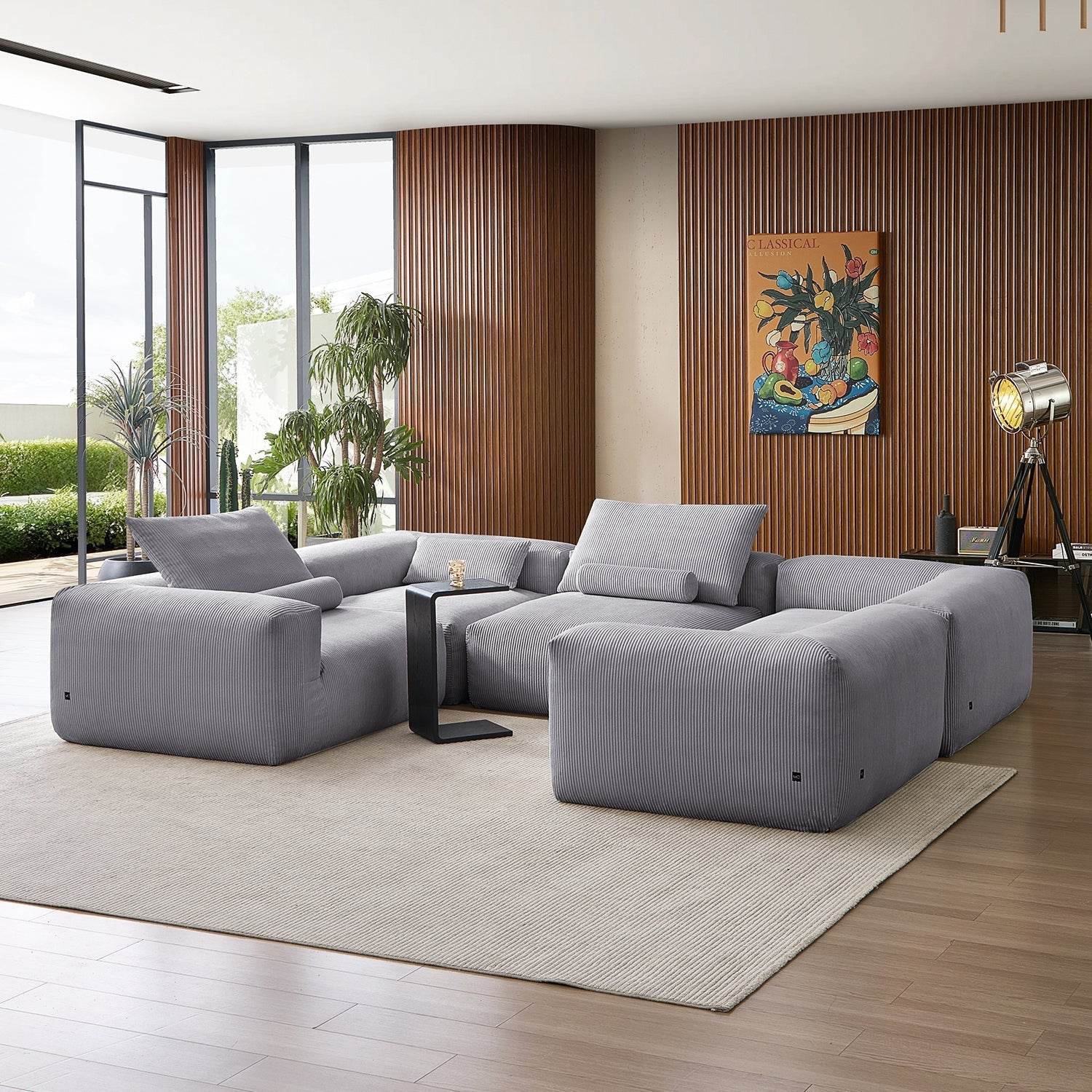 Mellow Extra Deep Closed U Sectional - Valyouweho