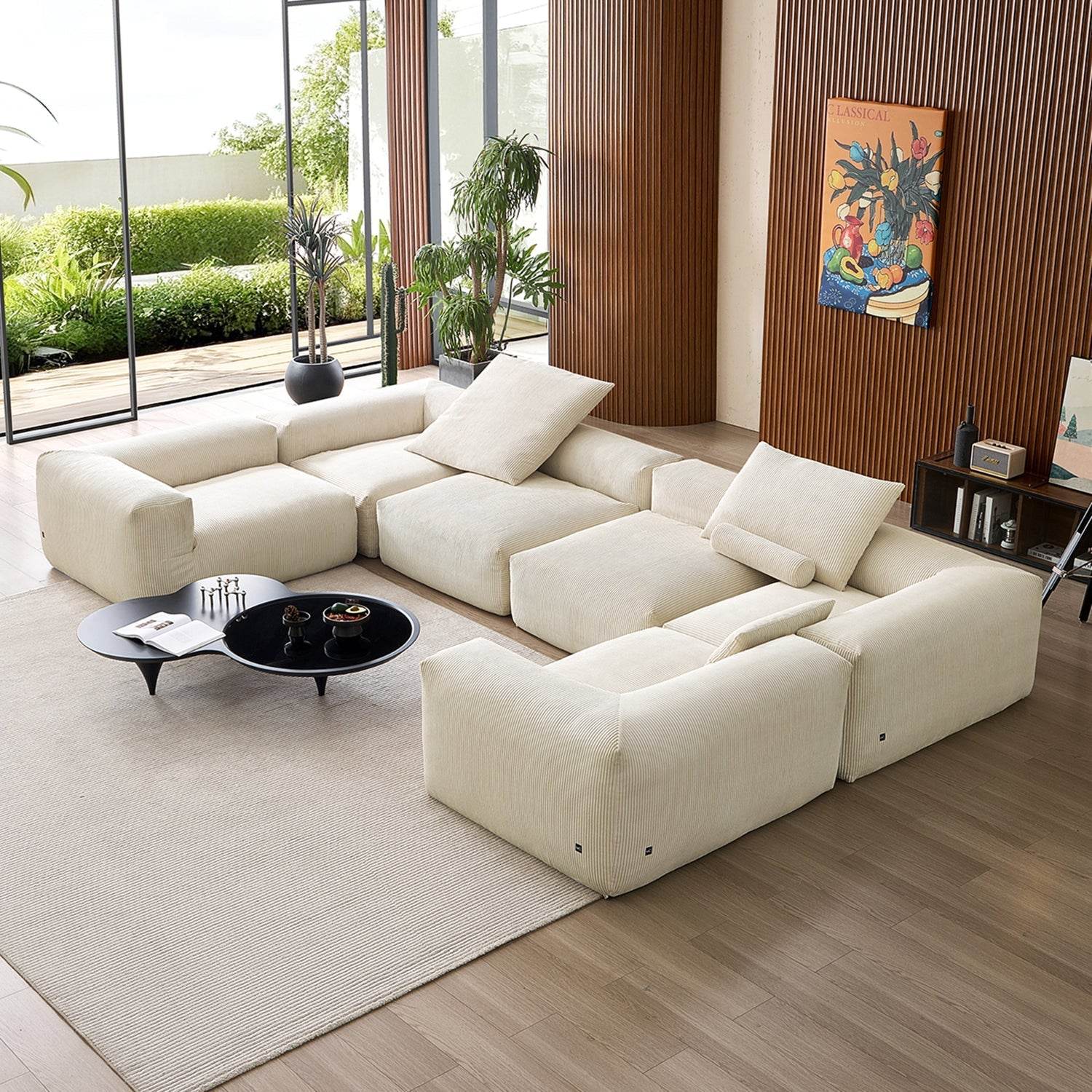 Mellow Extra Deep Closed U Sectional - Valyouweho