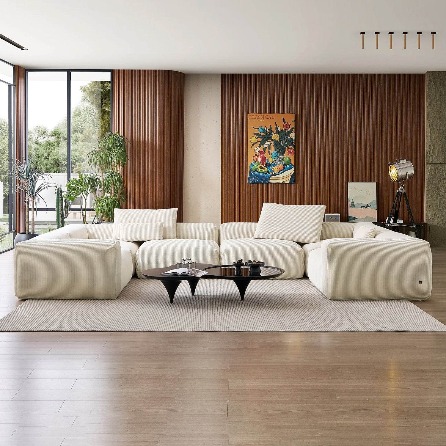 Mellow Extra Deep Closed U Sectional - Valyouweho