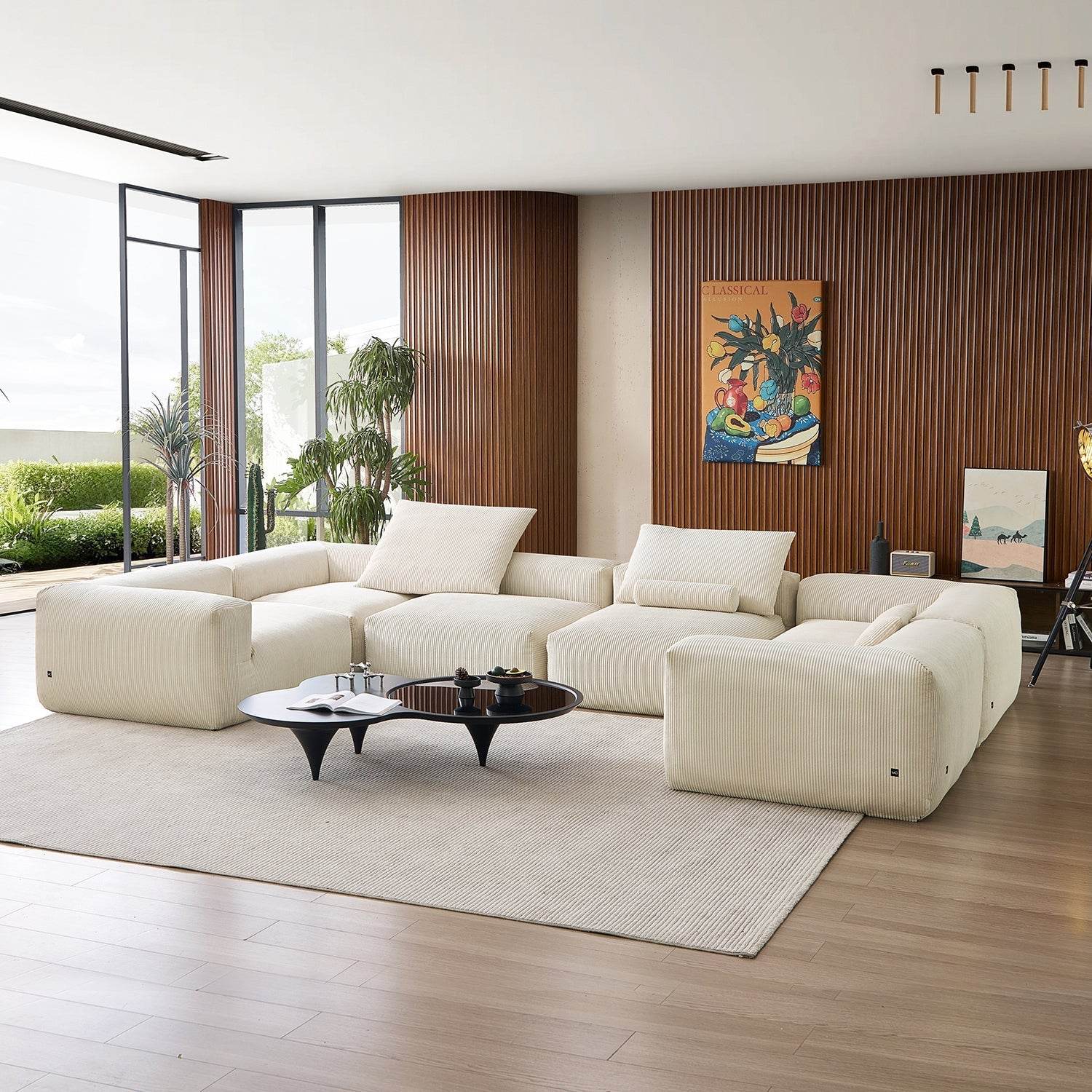 Mellow Extra Deep Closed U Sectional - Valyouweho