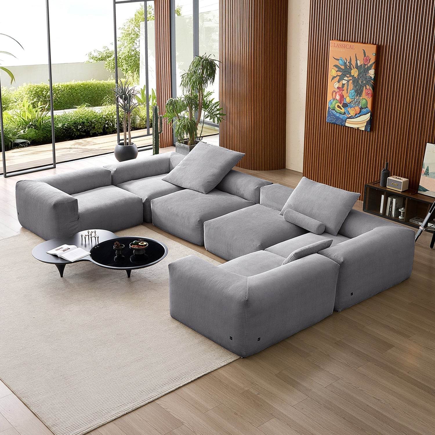 Mellow Extra Deep Closed U Sectional - Valyouweho
