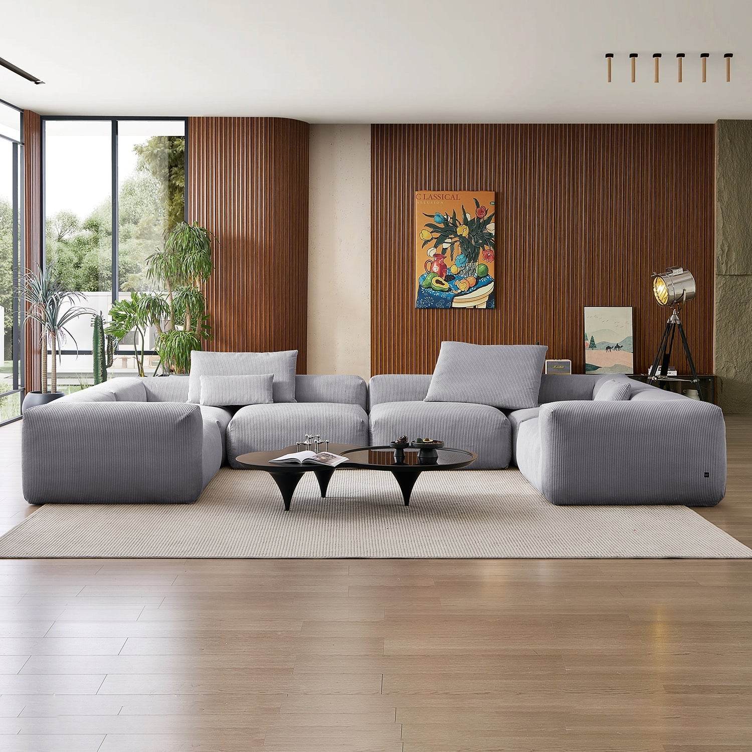 Mellow Extra Deep Closed U Sectional - Valyouweho