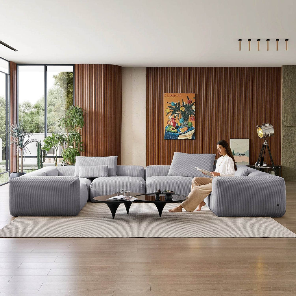 Mellow Extra Deep Closed U Sectional - Valyouweho