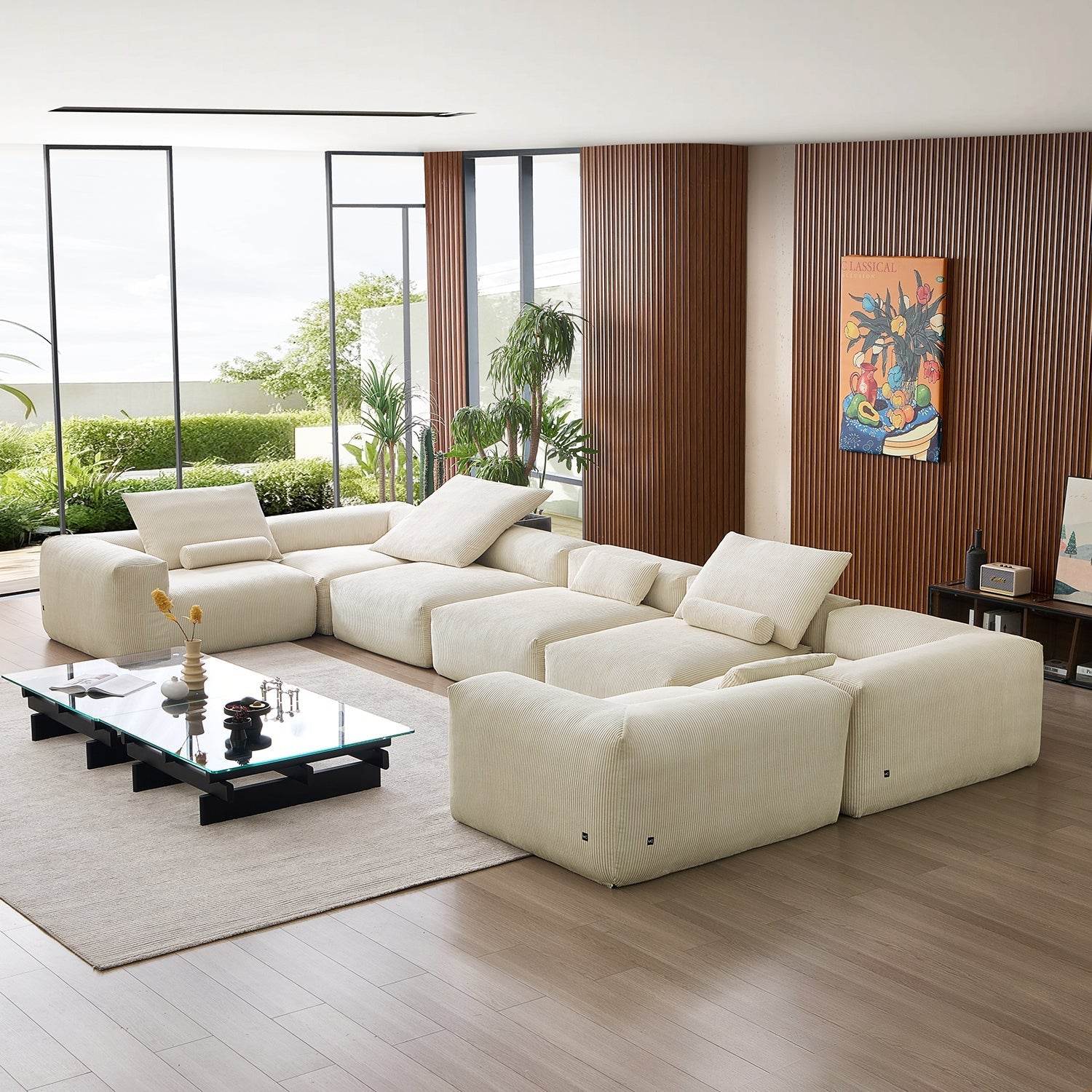 Mellow Extra Deep Closed U Sectional - Valyouweho