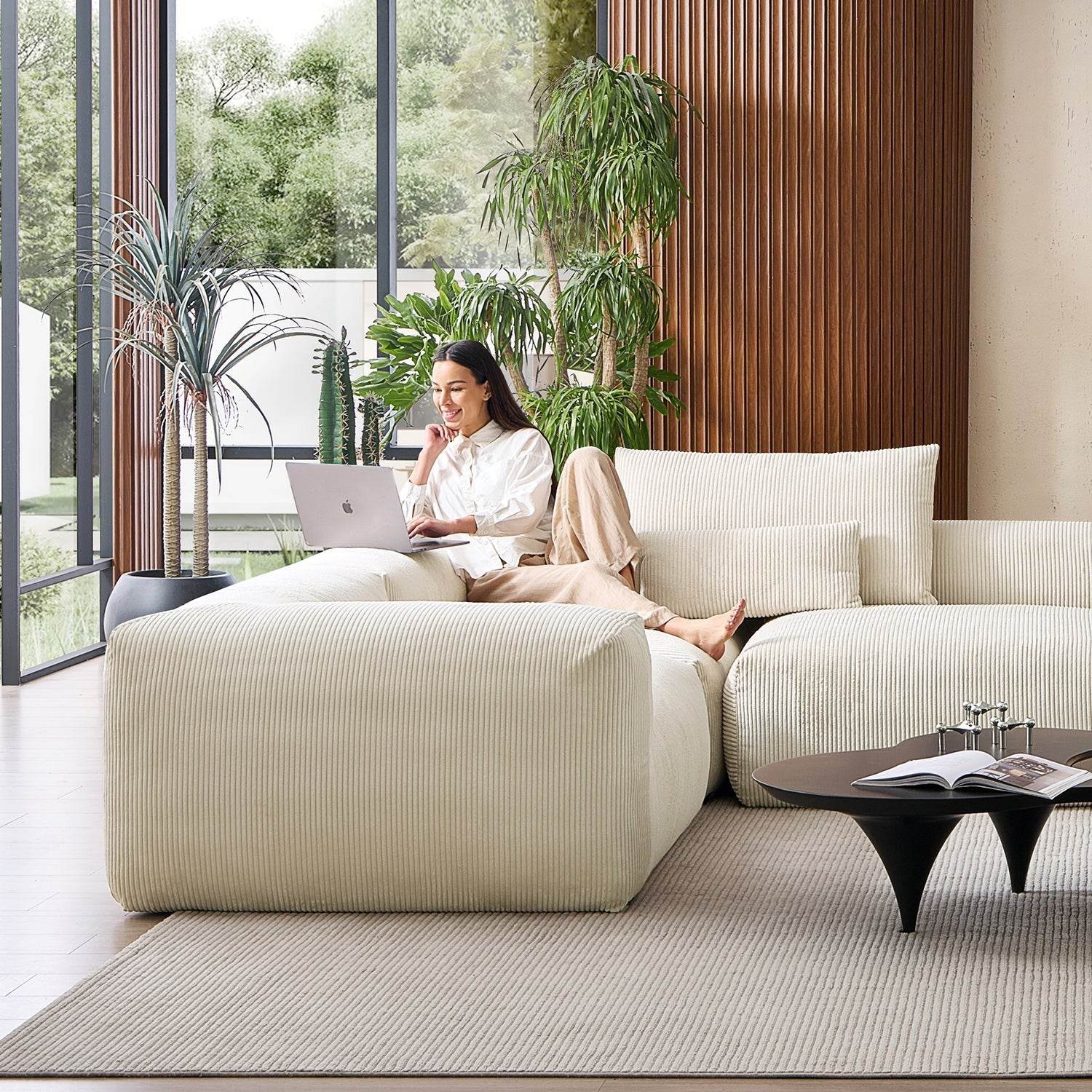 Mellow Extra Deep Closed U Sectional - Valyouweho