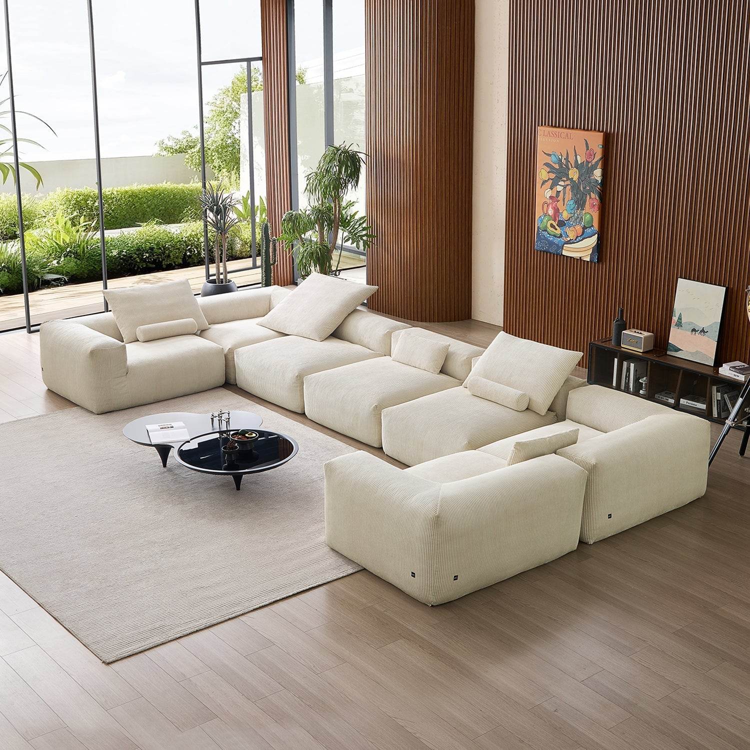 Mellow Extra Deep Closed U Sectional - Valyouweho