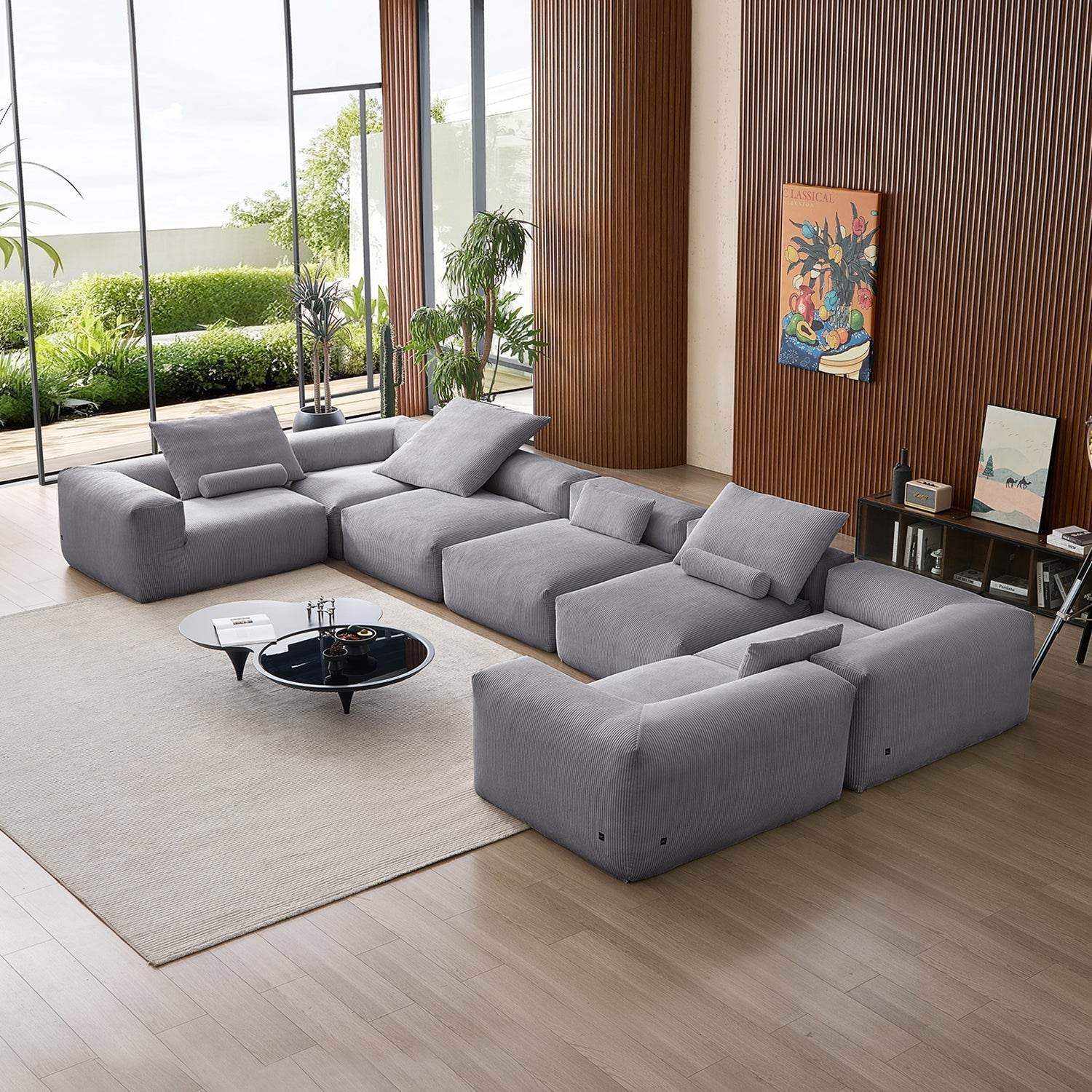 Mellow Extra Deep Closed U Sectional - Valyouweho