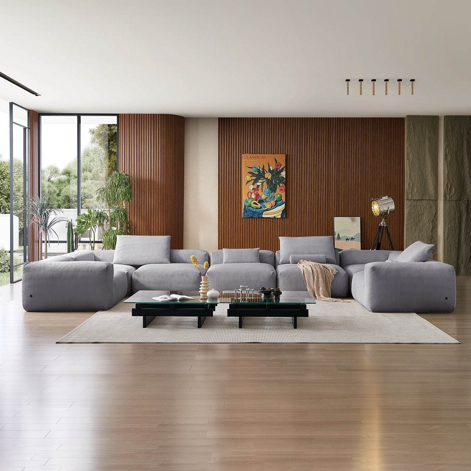Mellow Extra Deep Closed U Sectional - Valyouweho