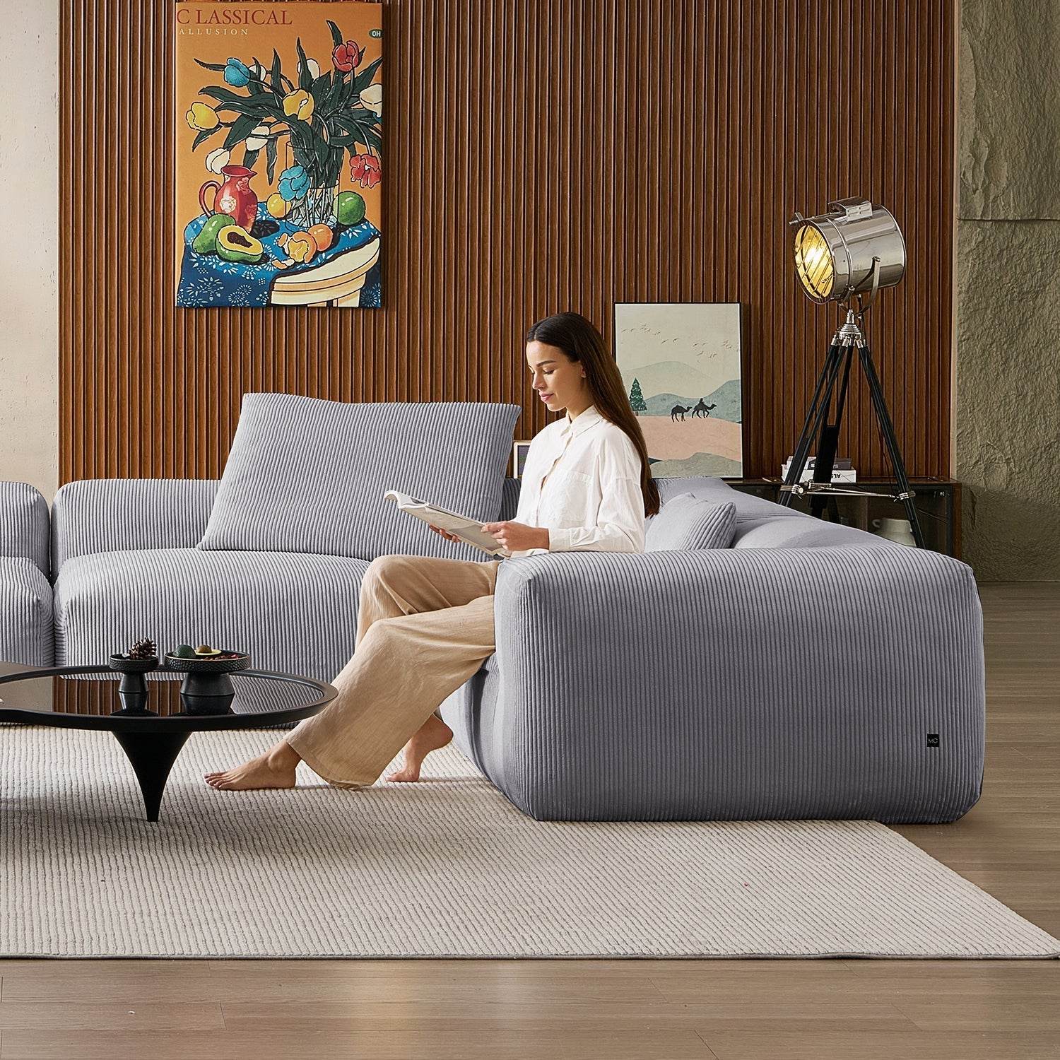 Mellow Extra Deep Closed U Sectional - Valyouweho