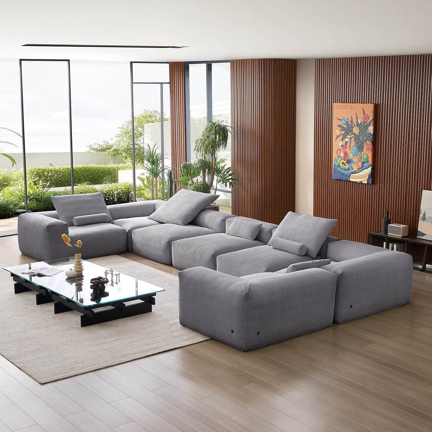 Mellow Extra Deep Closed U Sectional - Valyouweho