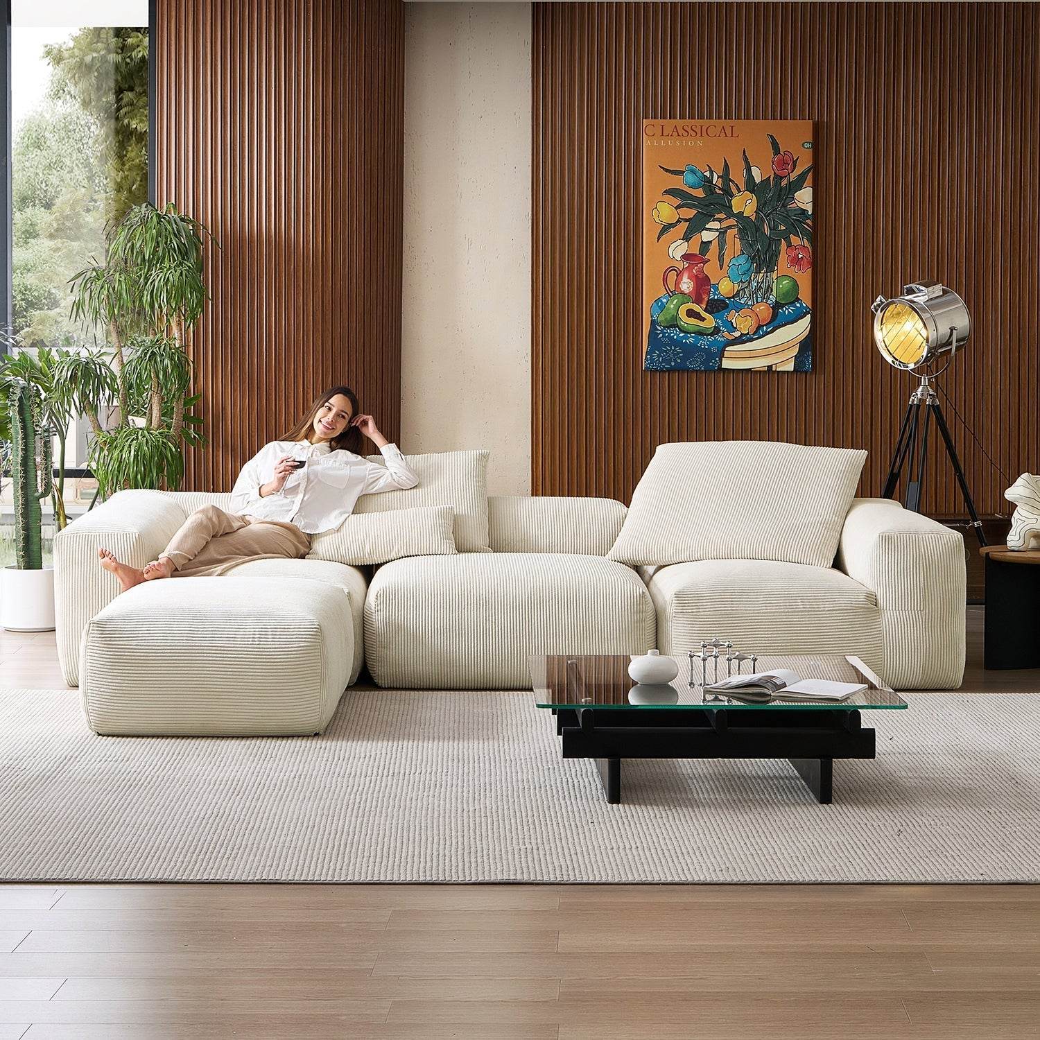 Mellow Extra Deep Sectional with Ottoman - Valyouweho